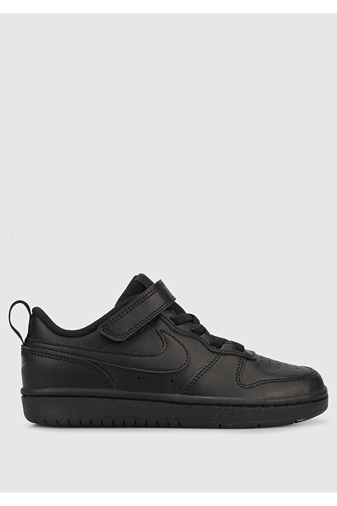 Nike Court Borough Low 2 Leather Sneaker Hakiki Deri Lastik ipli Bantlı Unisex Spor Ayakkabı Siyah