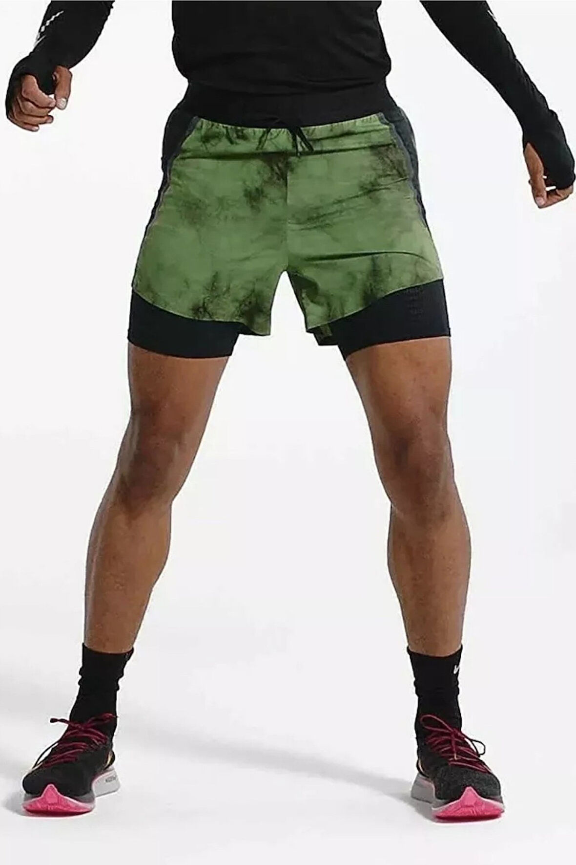 Nike Tech Pack 2-in-1 Running Erkek Şort Siyah Haki