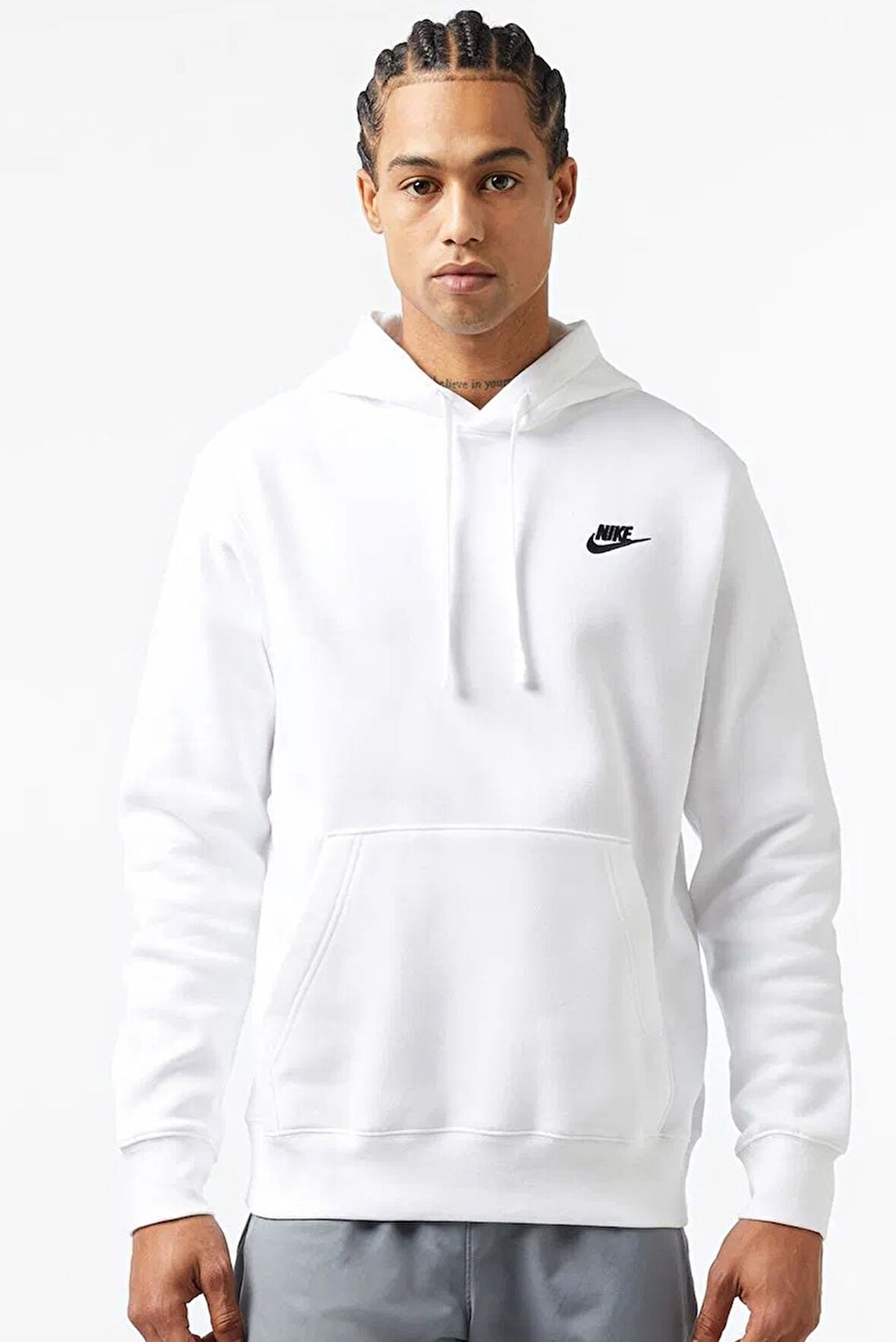 Nike Sportswear Hoodie Fleece Unisex White Şardonlu Kapüşonlu Sweatshirt Beyaz