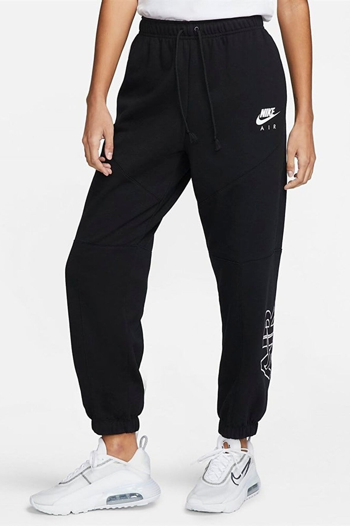 Nike Air Fleece Loose Fit Sweat Pants Black Bol Kesim Kadın Spor Eşofman Altı Siyah