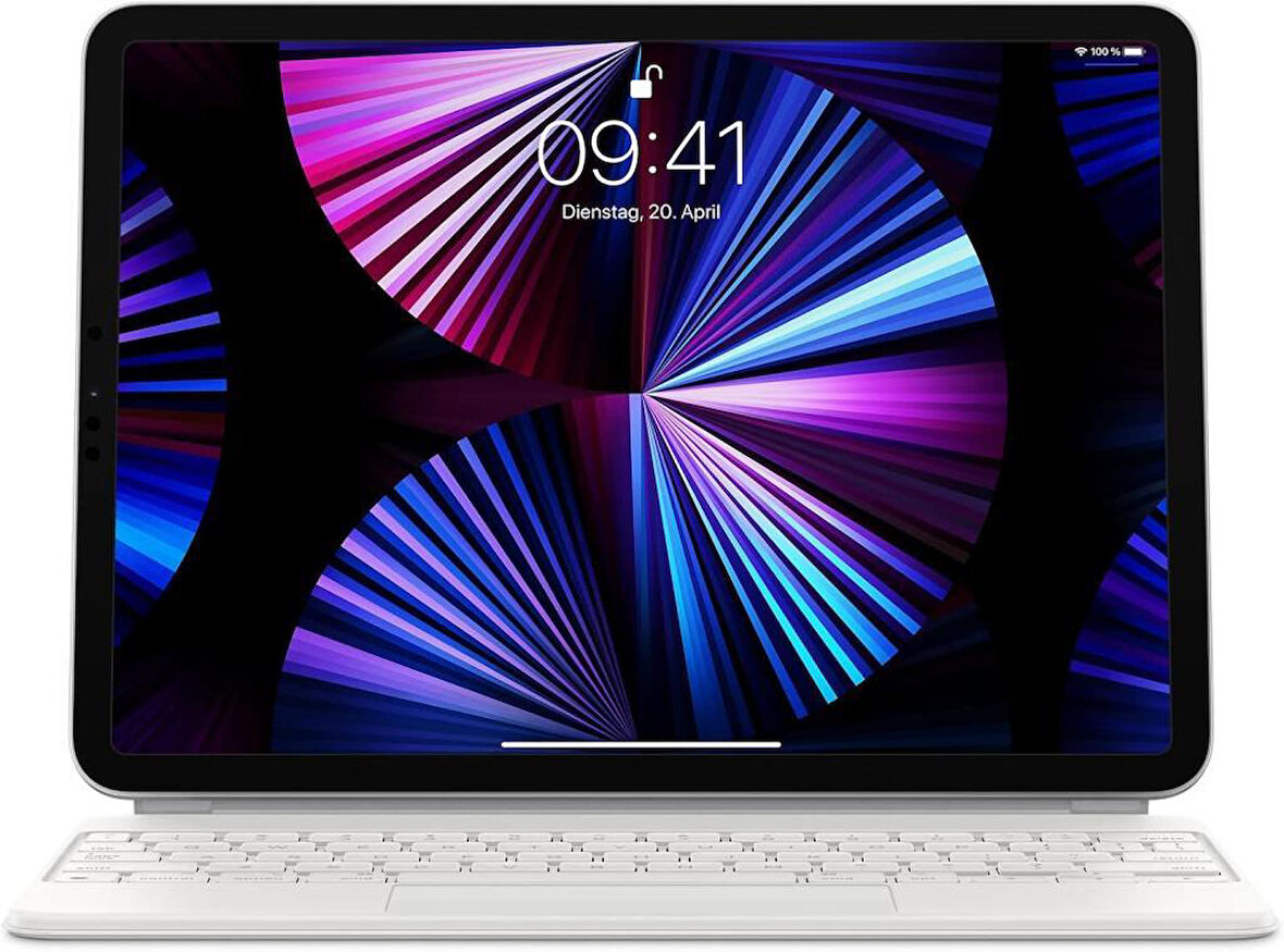Apple Magic Keyboard: 11 inç iPad Pro ve iPad Air (4. ve 5. nesil) için iPad klavyesi ve kılıfı, harika yazma deneyimi, yerleşik trackpad, Almanca - Beyaz