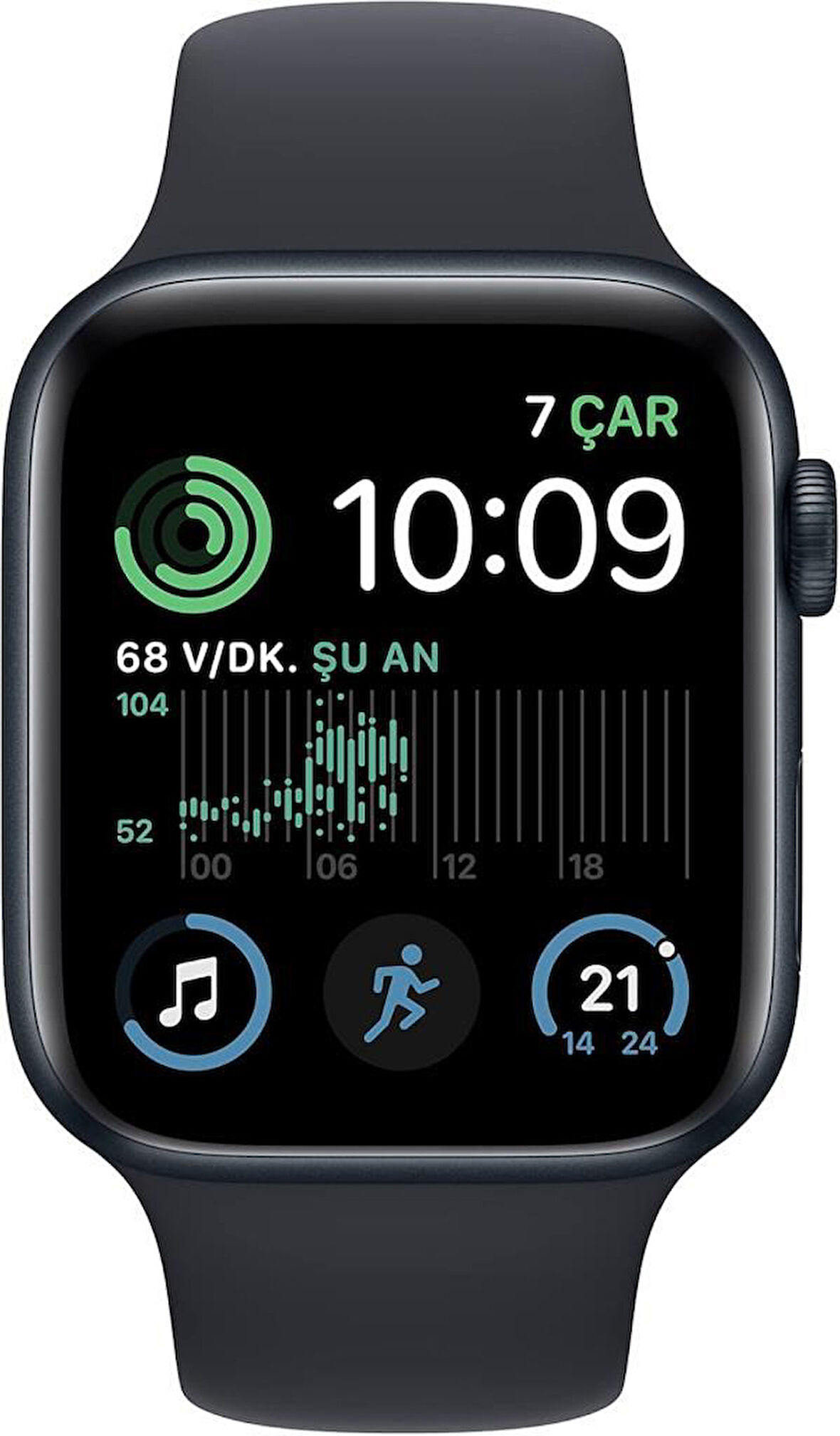 Apple Watch SE 2 GPS + Cellular 44mm Gece Yarısı Alüminyum Kasa ve Spor Kordon Akıllı Saat Outlet