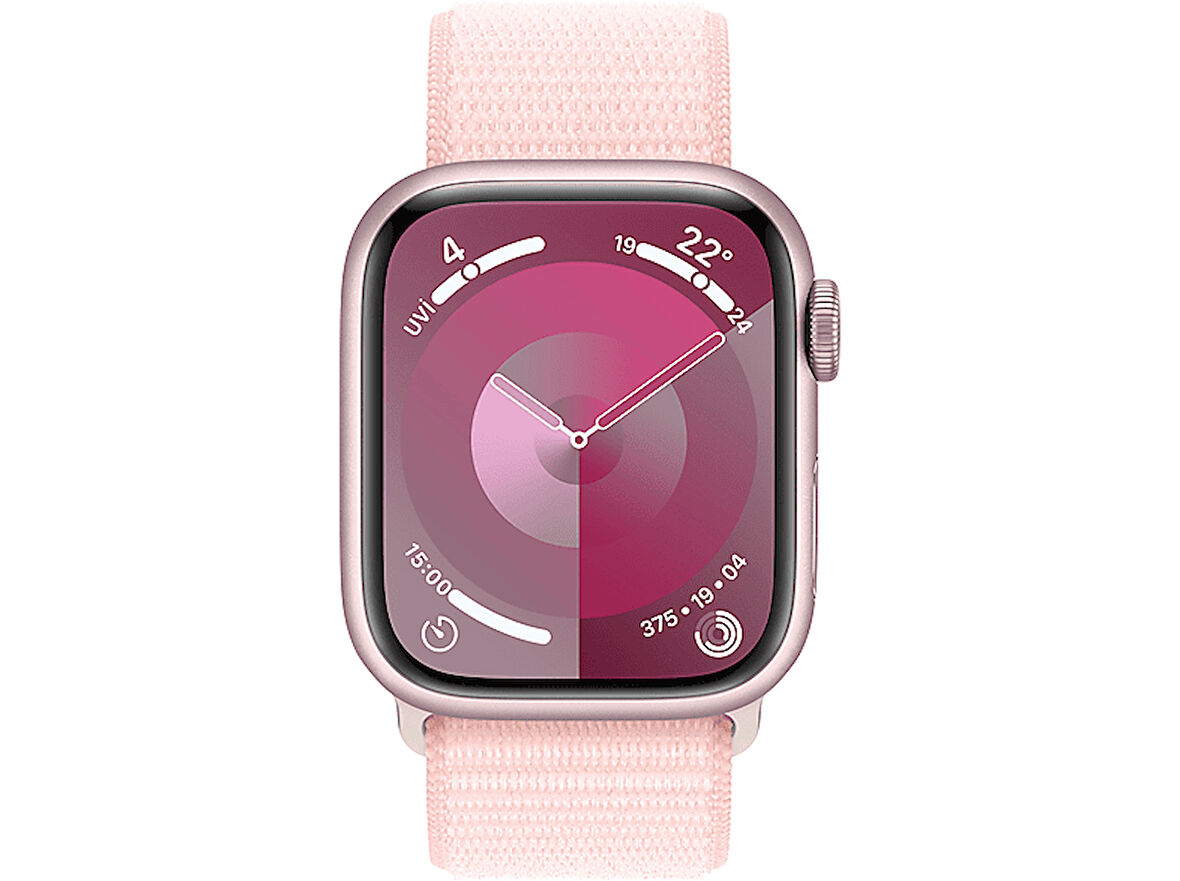 APPLE Watch Series 9 GPS + Cellular MRJ13TU/A  41 mm Pembe Alüminyum Kasa ve Uçuk Pembe Spor Loop