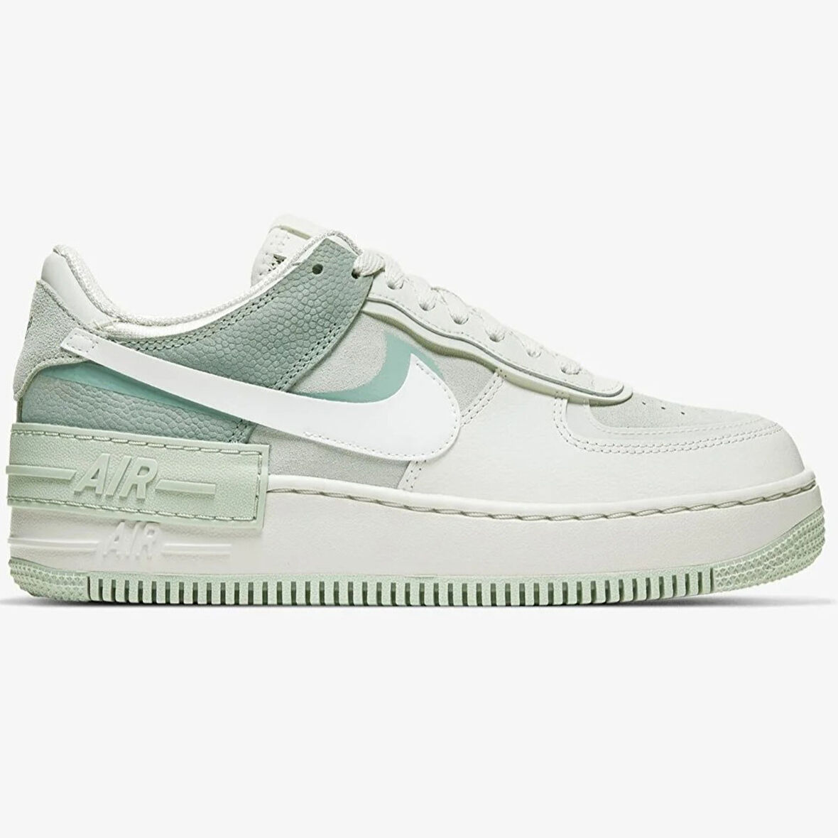 Nike Air Force 1 07 AF1 Leather Gray Green Unisex Snaker Hakiki Deri Spor Ayakkabı Gri Yeşil