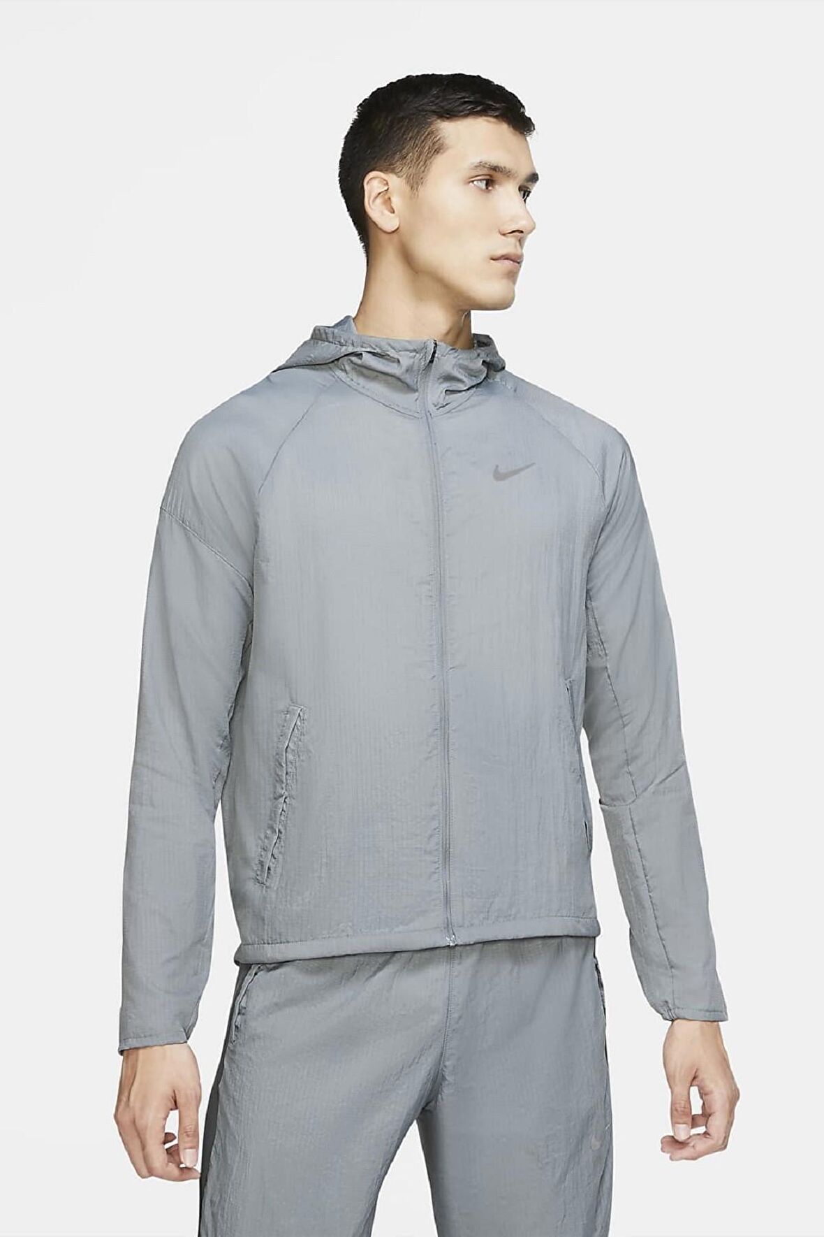 Nike Essential Running Jacket Toplanabilir Gri Erkek Ceket 