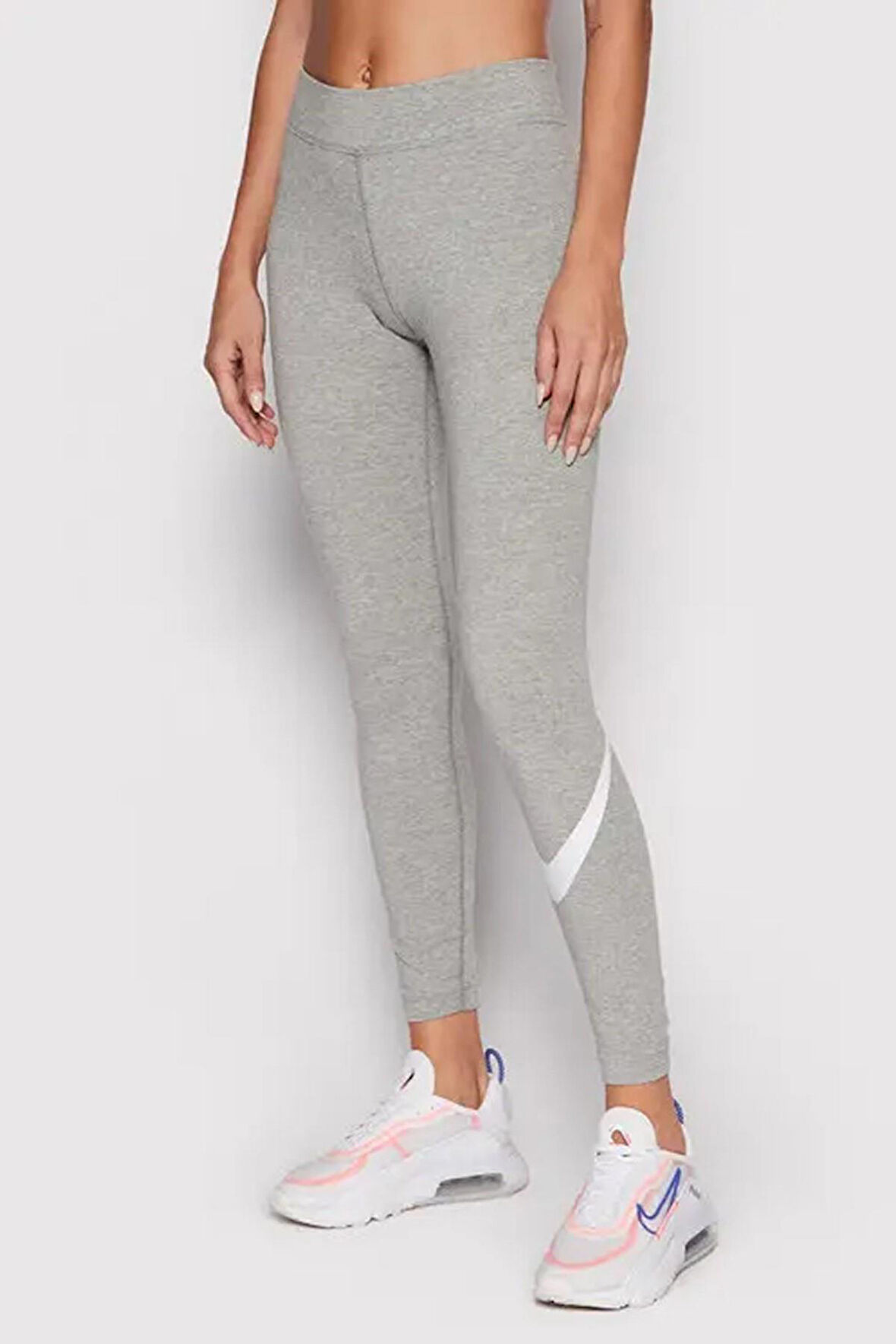 Nike Sportswear Essential Cotton Swoosh Leggings Gray Pamuklu Kadın Taytı Gri