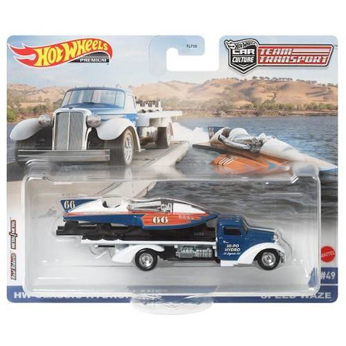 Hot Wheels Premium HCR31 Team Transport HW Classic Hydroplane / Speed Waze (#49)