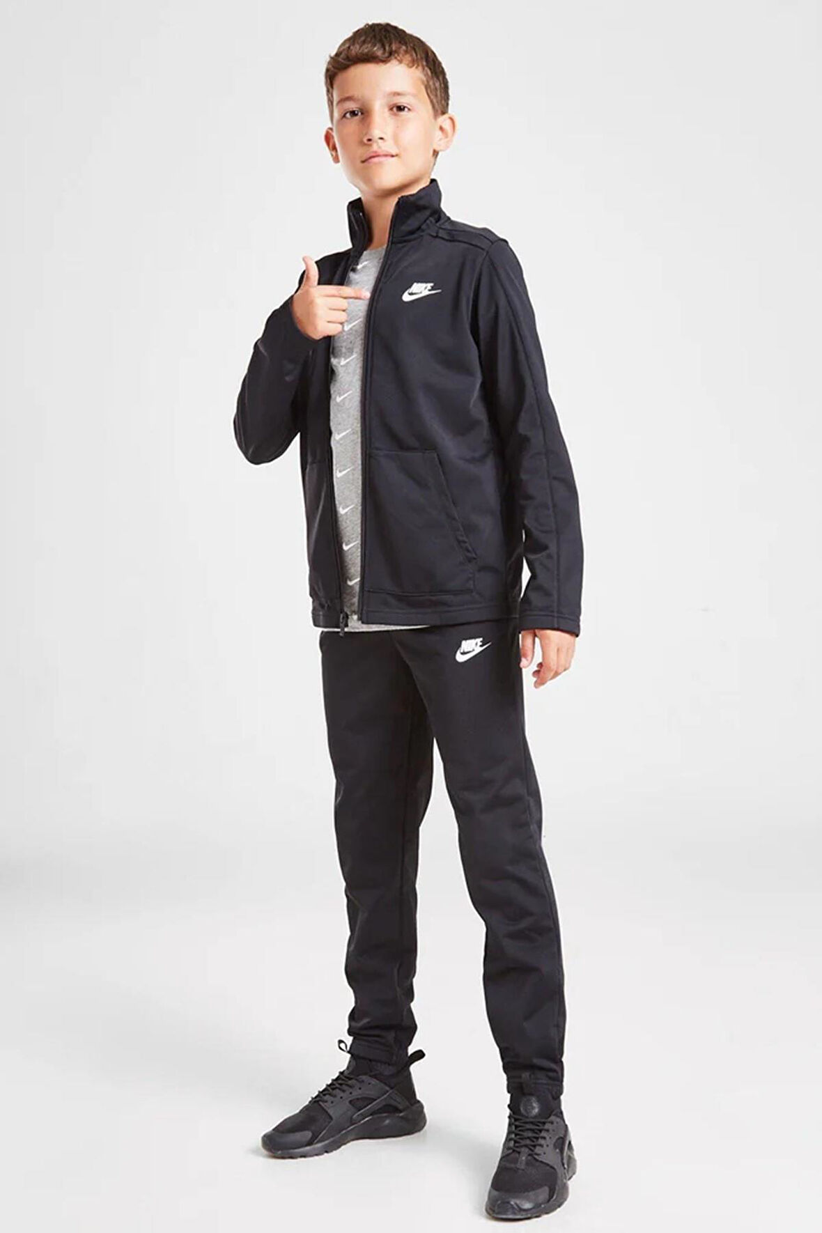 Nike Sportswear Futura Big Kids' Tracksuit Black Unisex Çocuk Eşofman Takımı Siyah