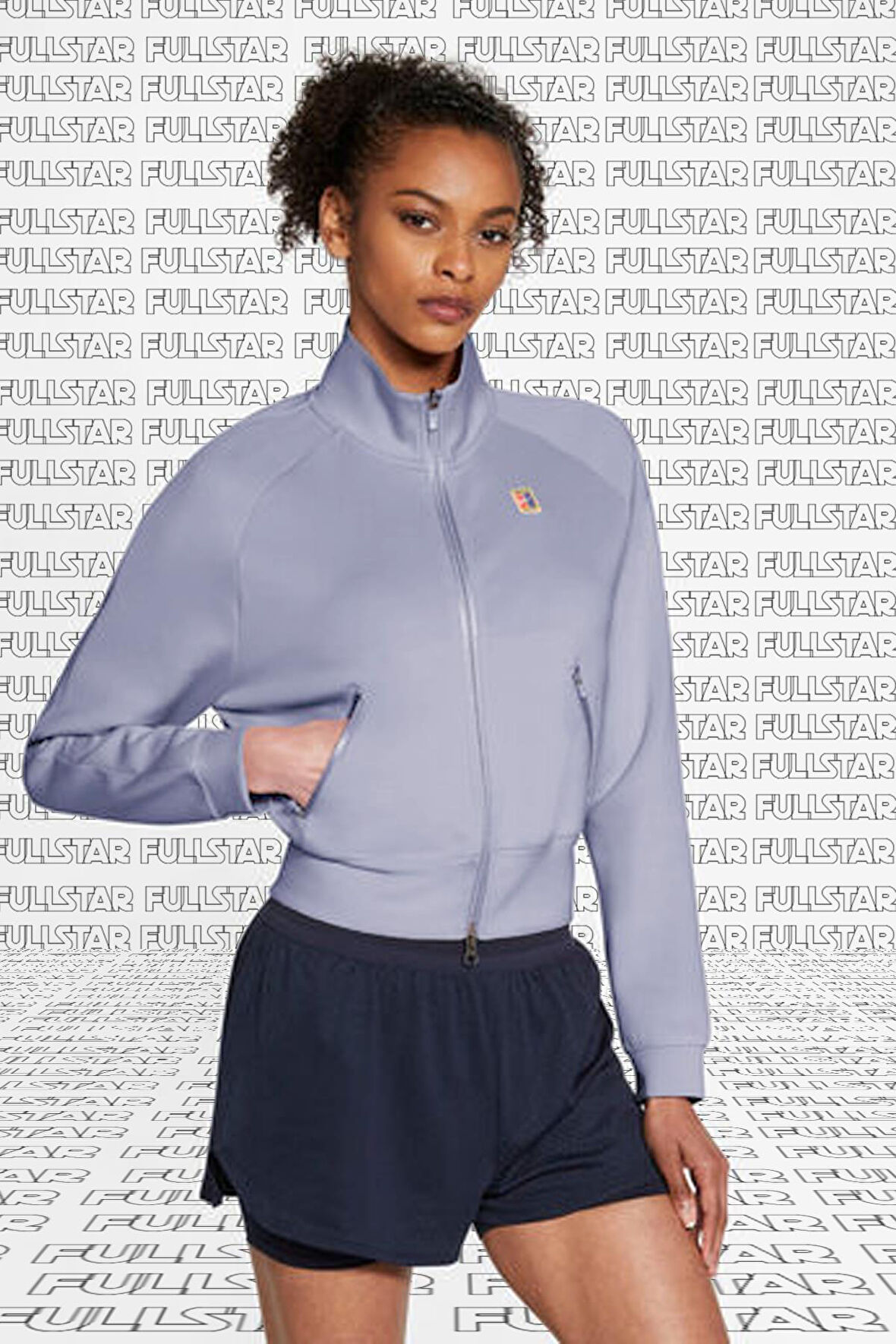 Nike Court Heritage Full Zip Kadın Tenis Ceketi Lila