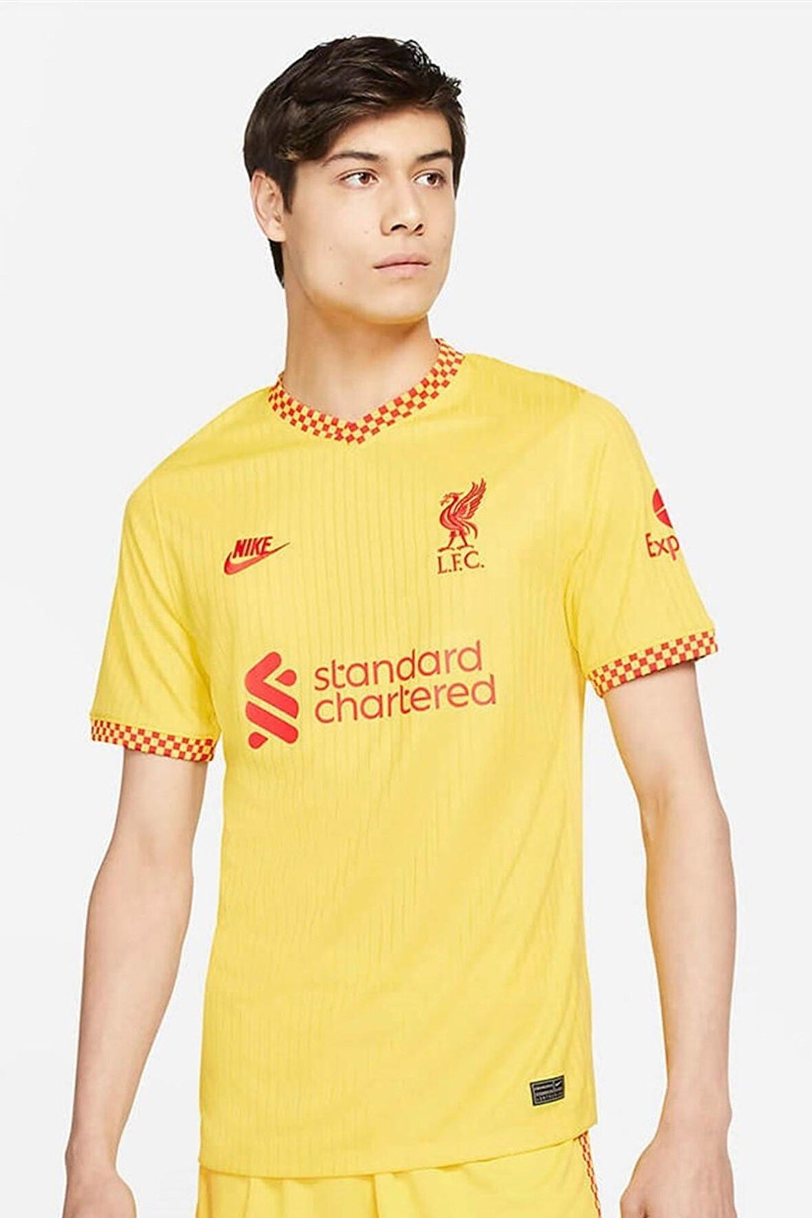 Nike Dri Fit Liverpool F.C. Stadium Match Deplasman Jersey 21/22 Dış Saha Forması Sarı 