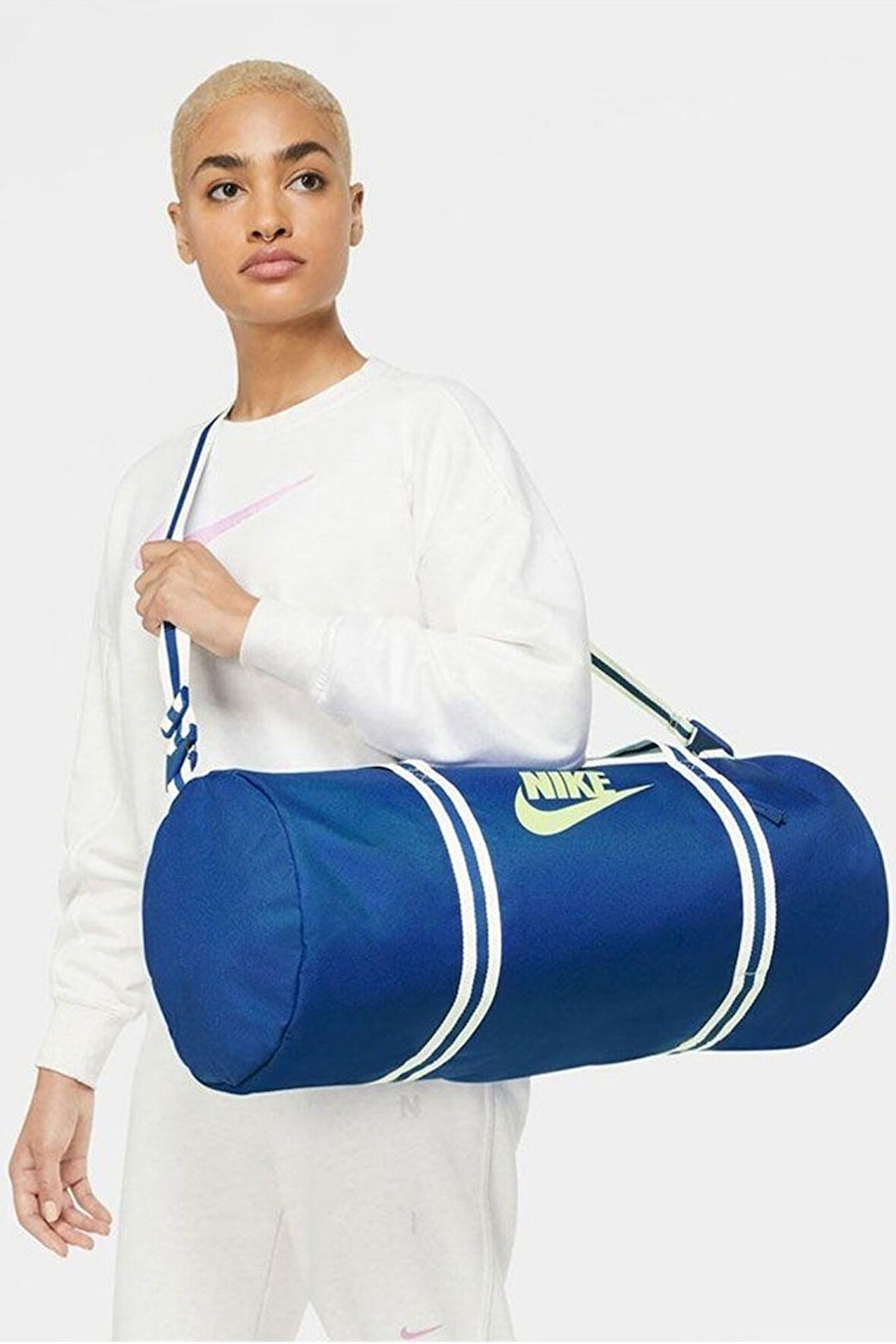 Nike Heritage Duff 30 LT Unisex (53,5cm x 25,5cm x 25,5cm) Günlük Stil Çanta Mavi