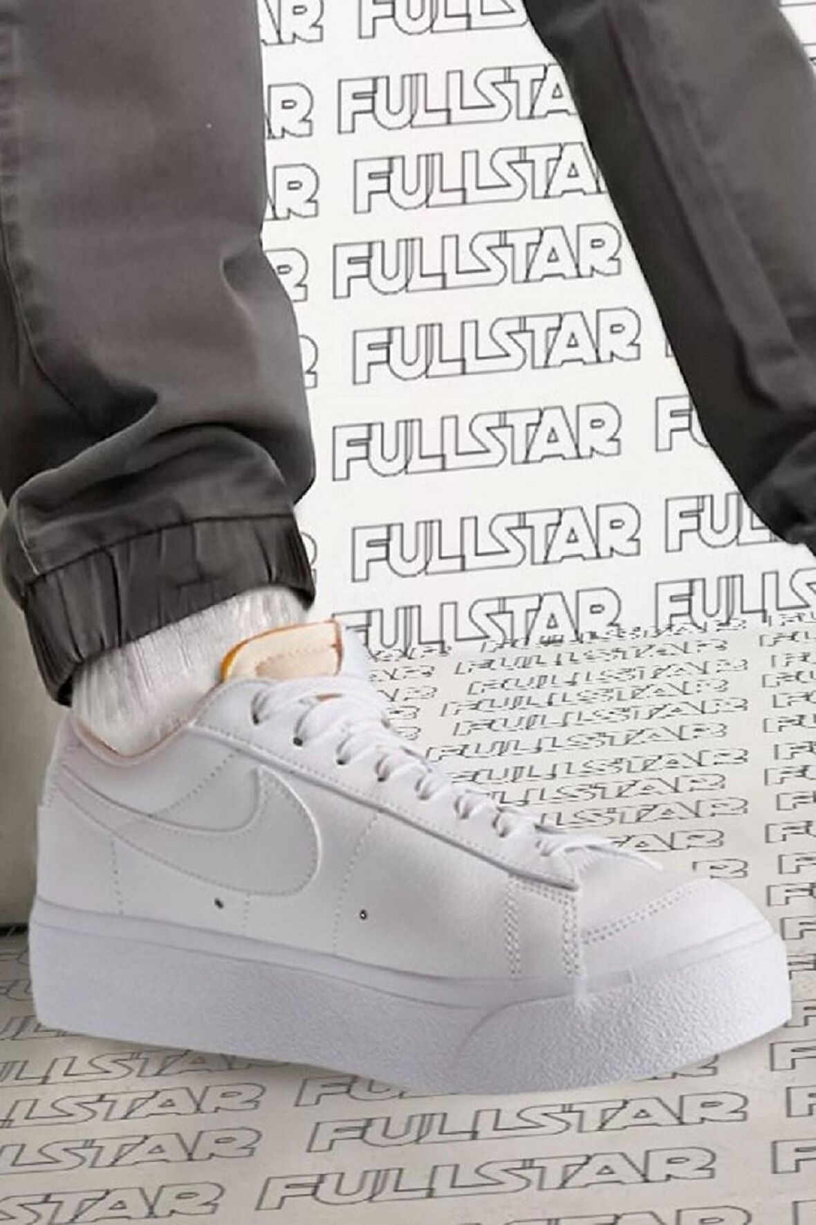 Nike Blazer Platform Leather Unisex Sneaker Hakiki Deri Beyaz Spor Ayakkabı 3cm