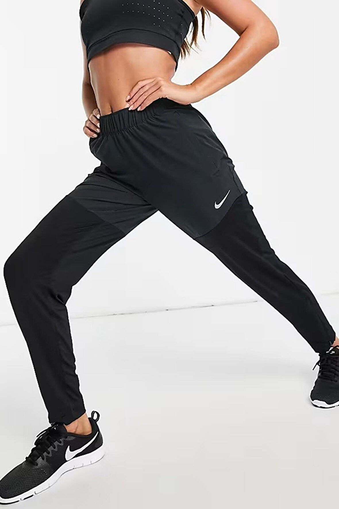 Nike Wmns Dri Fit Running Walk 7/8 Pant Yürüyüş Koşu Pantolonu Siyah Eşofman Altı