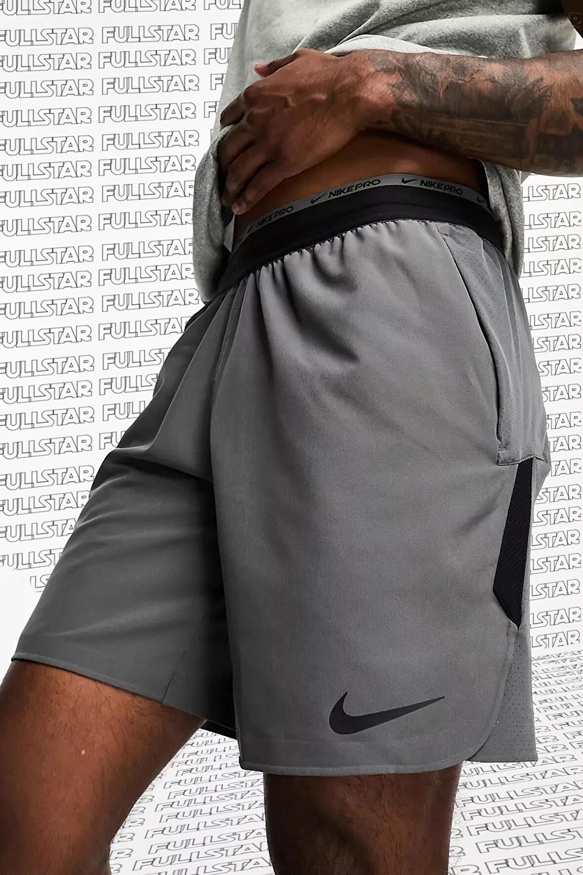 Nike Pro Dri Fit Flex Rep 3.0 Unlined Training Erkek Şort Gri