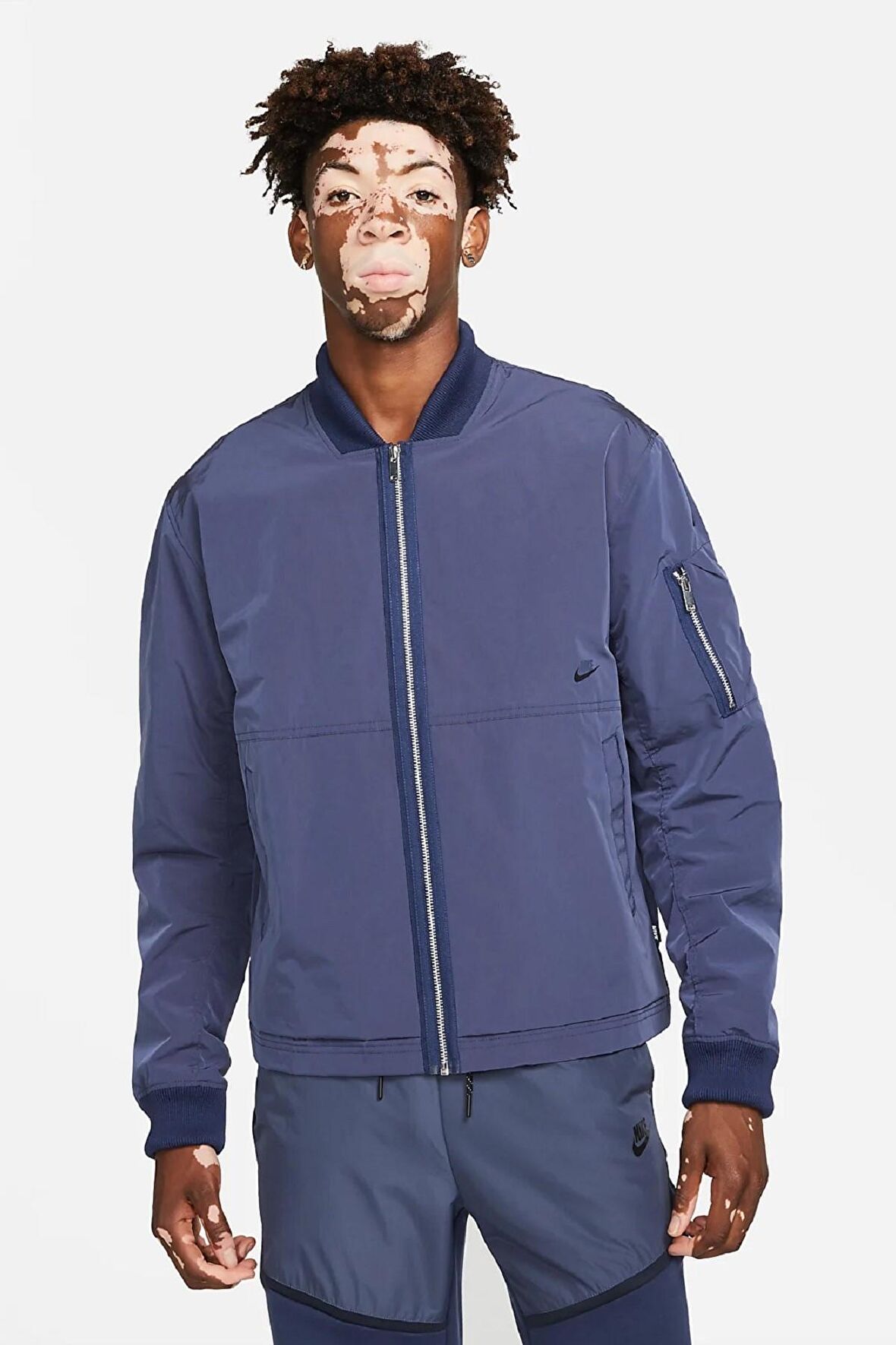 Nike Sportswear Style Essentials Lined Bomber Full-Zip Erkek Ceket-Mavi