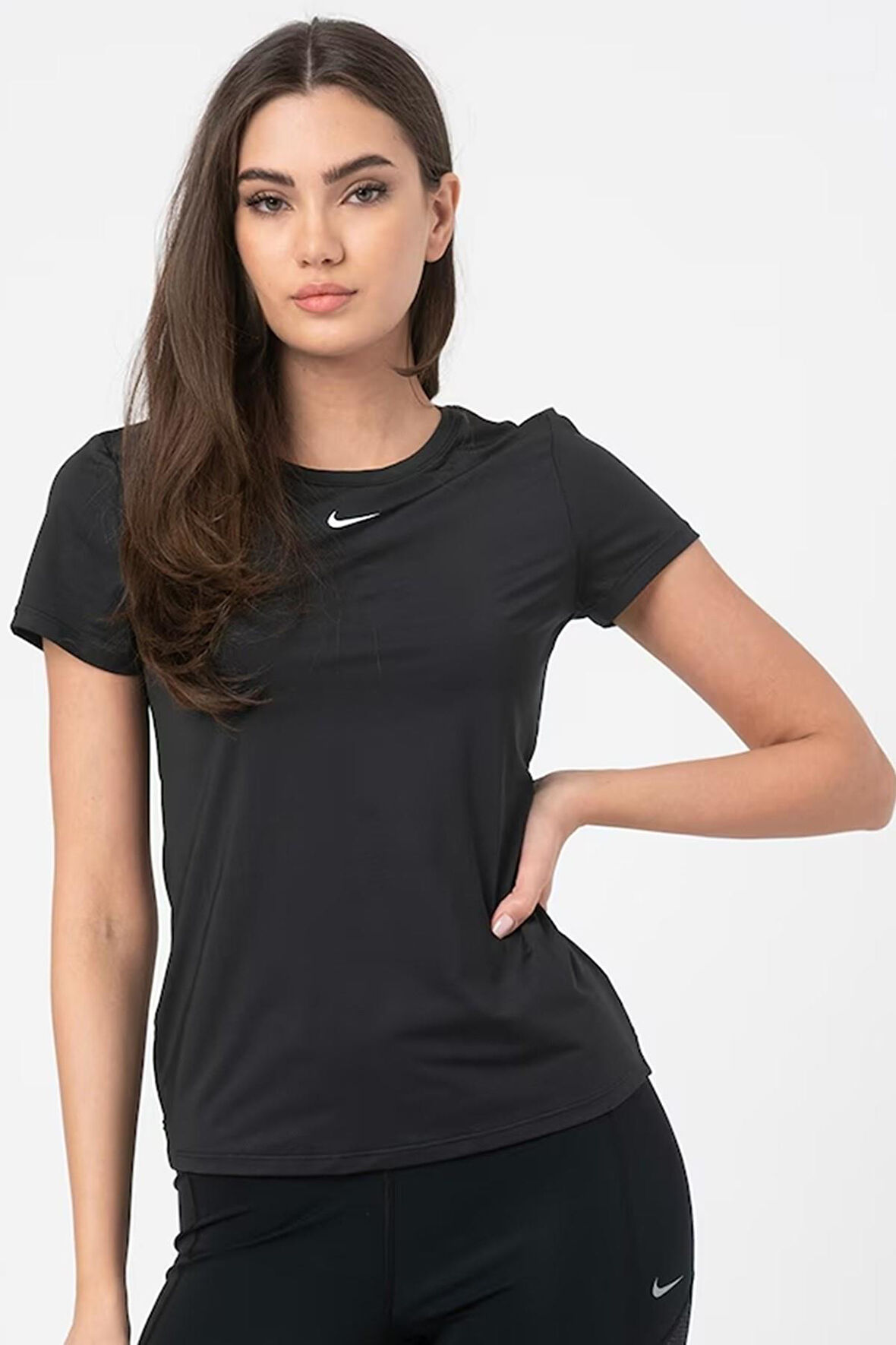Nike Dri Fit Training One Slim Tshirt Black Kadın Antreman Tişörtü Siyah