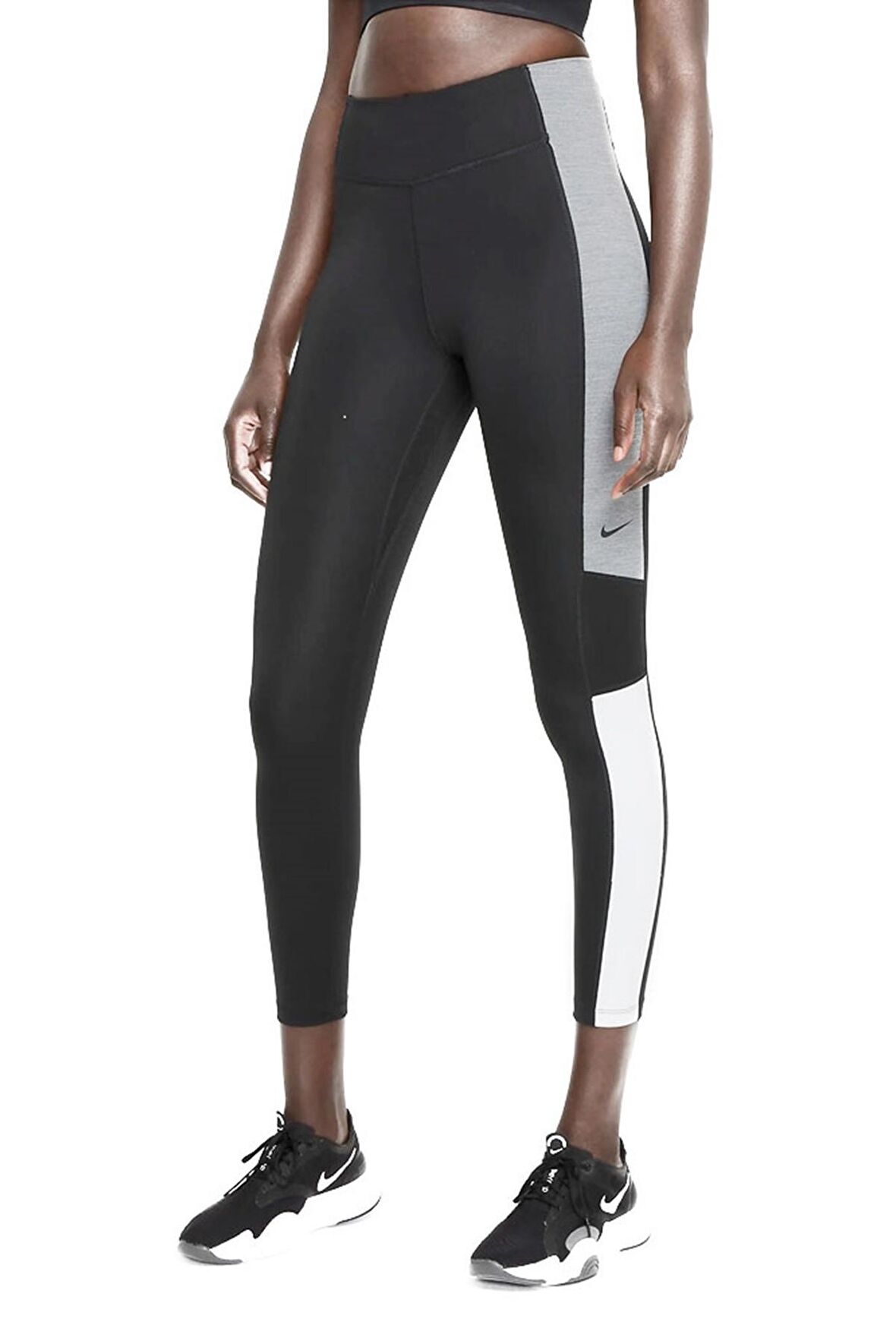 Nike Dri Fit Color Block 7/8 Leggings Black Toparlayıcı Tayt Siyah