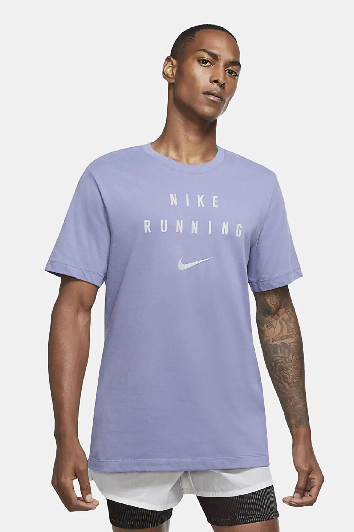 Nike Running Dri-Fit Run Division Reflect Reflektörlü Mavi Tişört