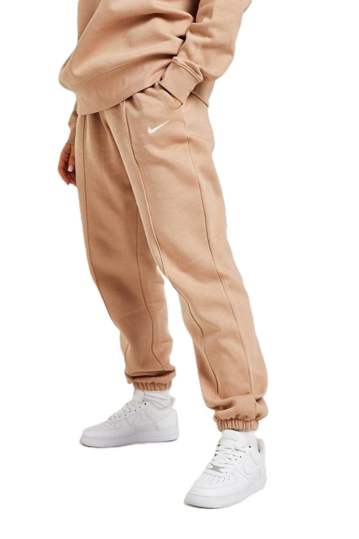 Nike Sportswear Loose Fit Pant Bol ve Uzun Kesim Sütlü Kahve Eşofman Altı