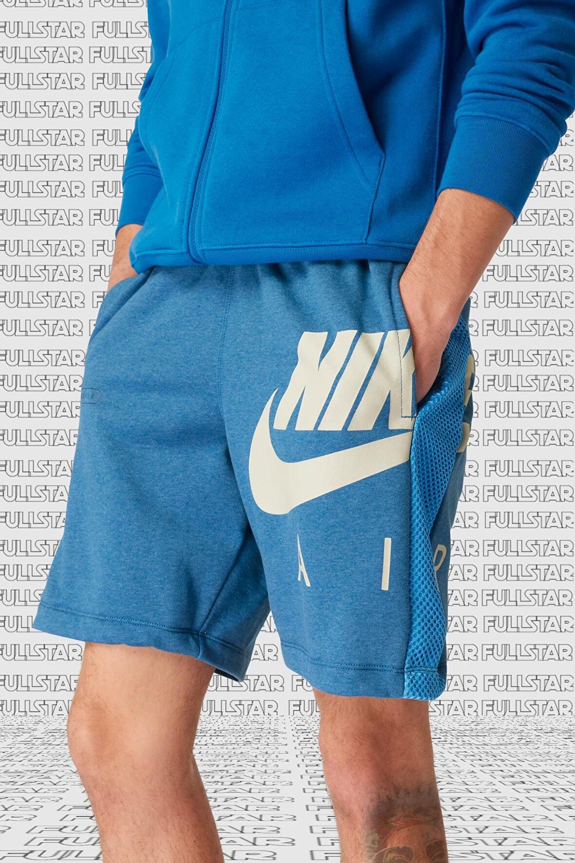 Nike Sportswear Air French Terry Short Kalın Pamuklu Refletörlü Erkek Şort Mavi