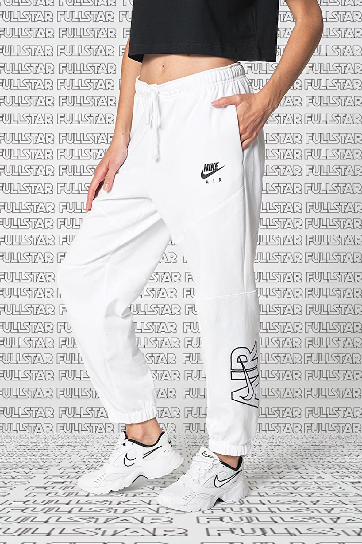 Nike Air Fleece Loose Fit Sweat Pants White Bol Kesim Kadın Eşofman Altı Beyaz