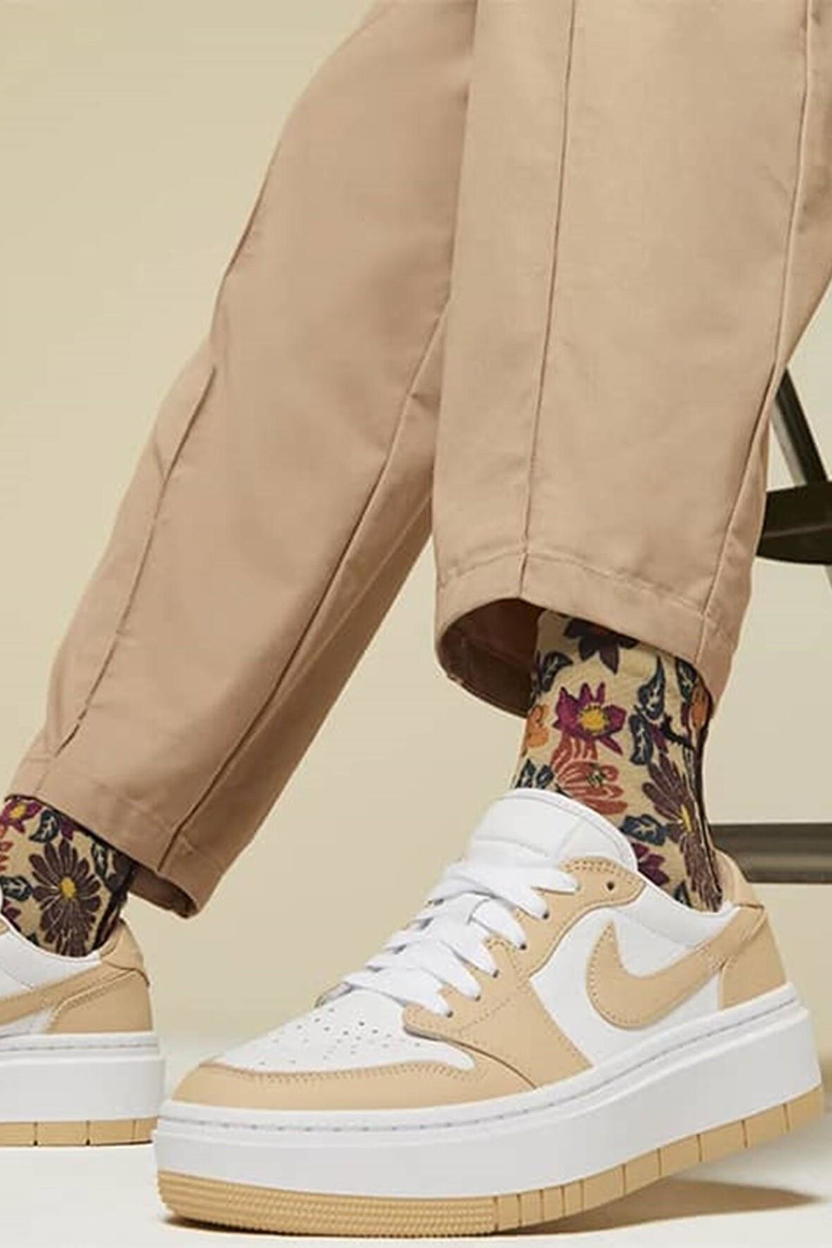 Nike Air Jordan 1 Elevate Leather Unisex Sneaker Hakiki Deri Günlük Spor Ayakkabı Beyaz Sütlü Kahve