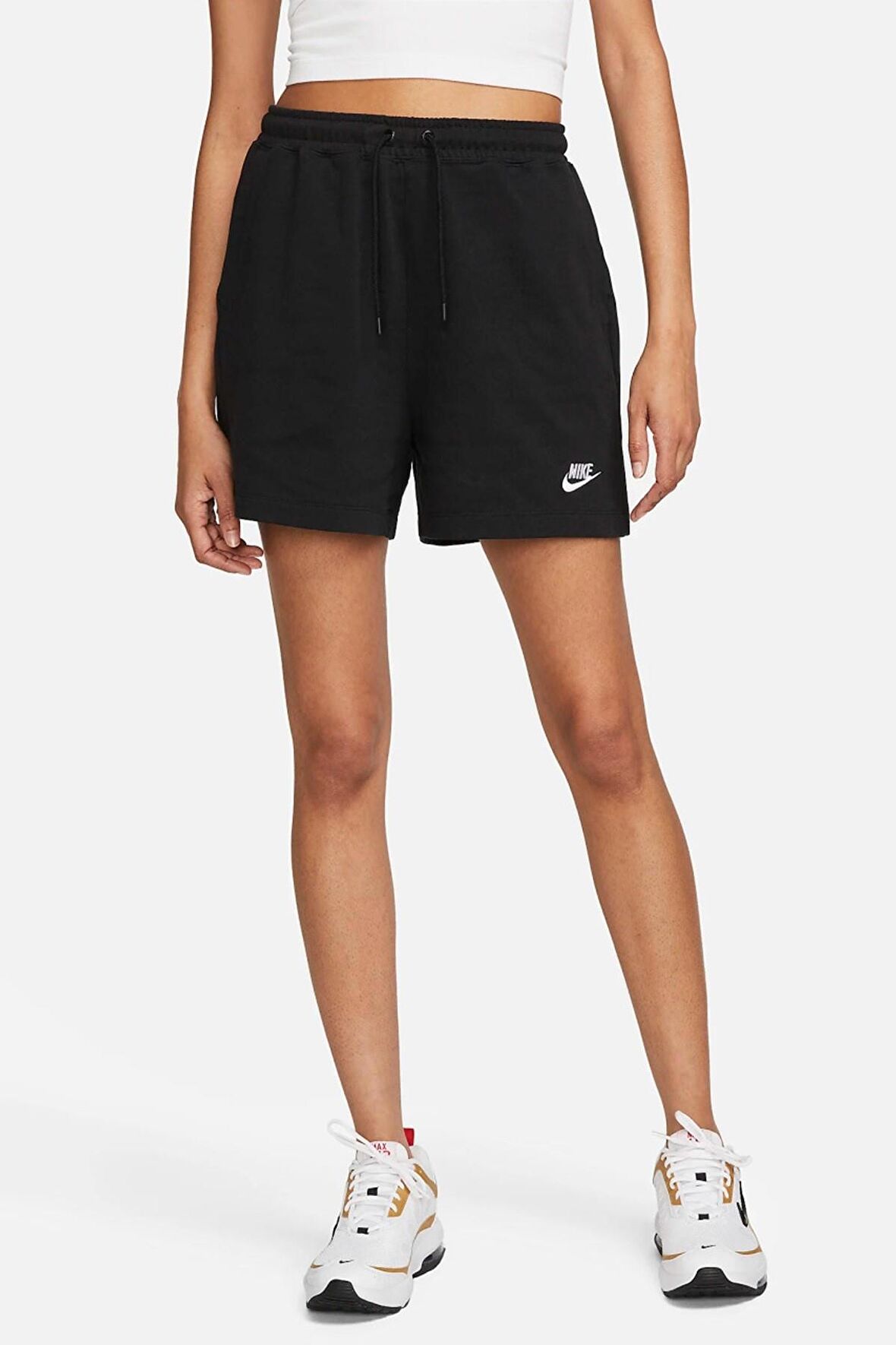 Nike Sportswear Essential Fleece Loose Fit Short Black Geniş Ağlı Bol Kesim Kadın Şortu Siyah