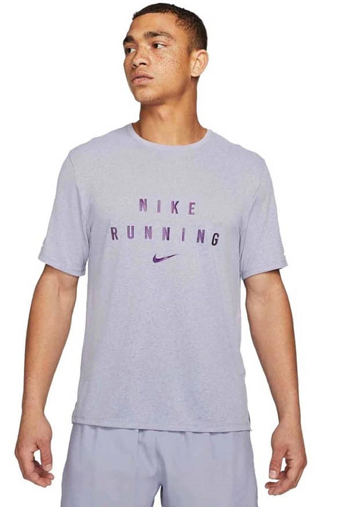 Nike Running Dri-Fit Run Division Reflect Reflektörlü Mor Tişört