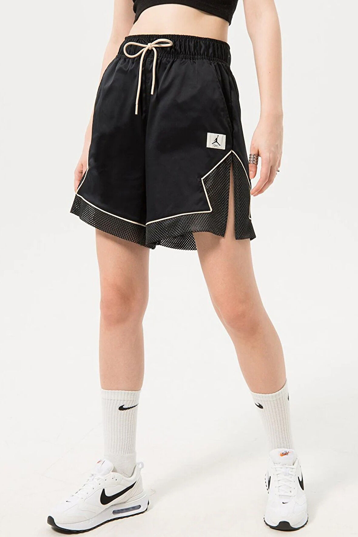 Nike Jordan Essential Diamond Loose Fit Shorts Kadın Dokuma Geniş Kalıp Şort Siyah