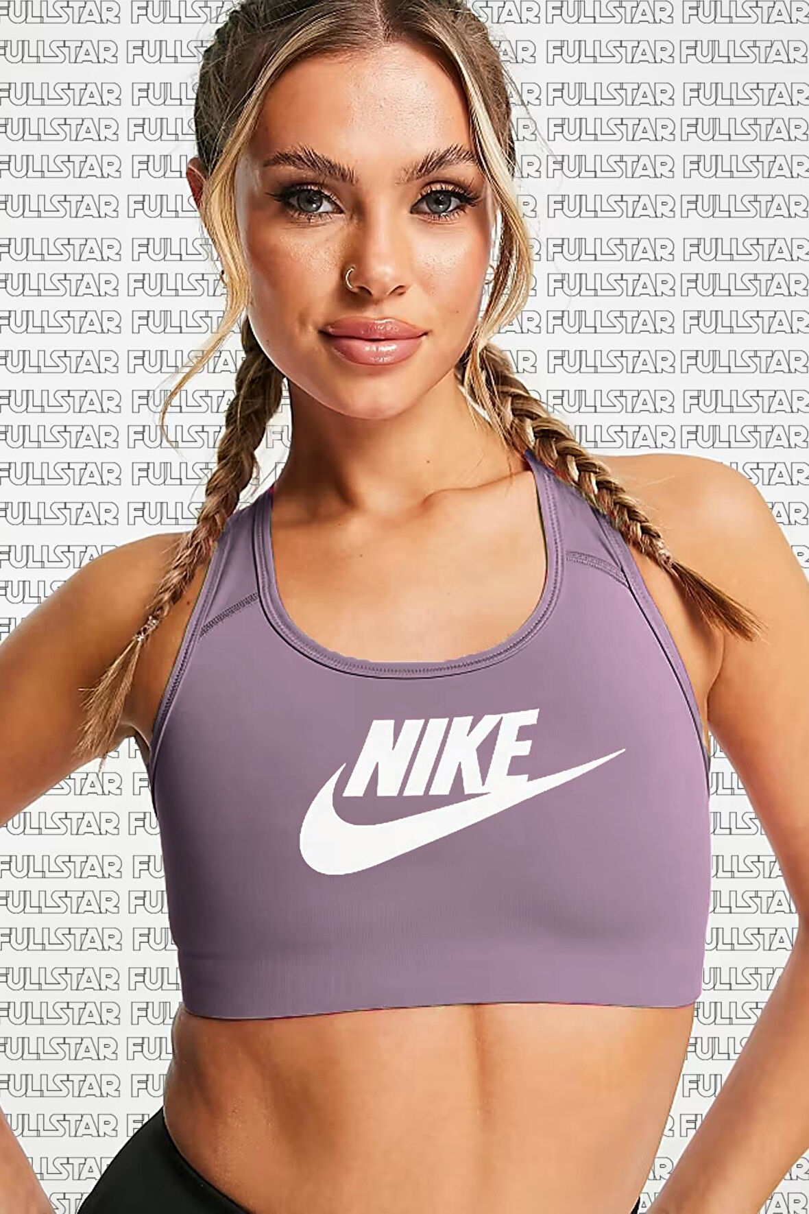 Nike Training Futura Medium Support Sports Purple Bra Büstiyer Kadın Spor Sütyeni Mor  