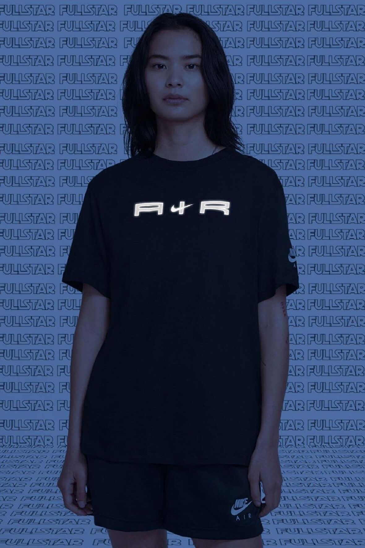Nike Air Graphic Oversized Reflector S. S. Tee Unisex Reflektörlü Siyah Tişört
