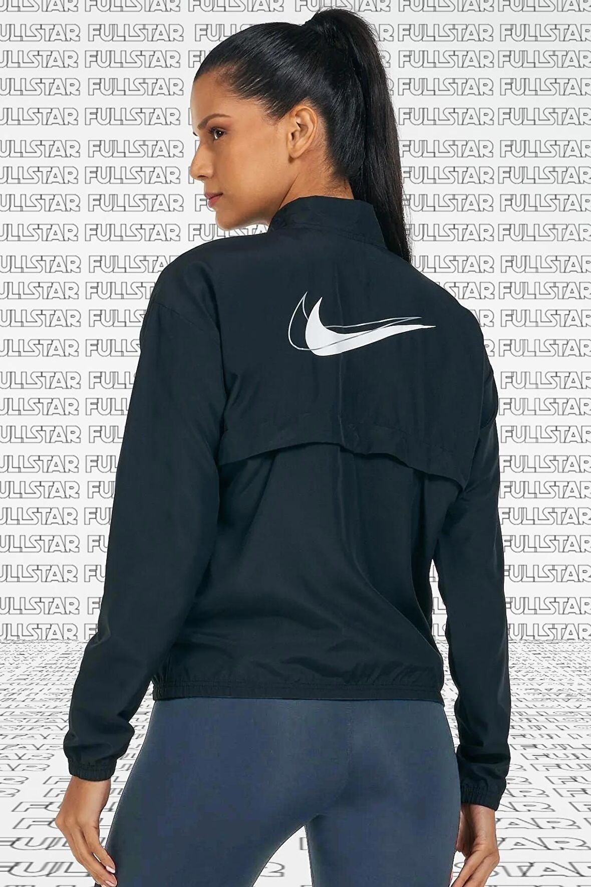 Nike Running Full Zip Jacket Packable Çantaya Dönüşebilen Spor Ceket Siyah