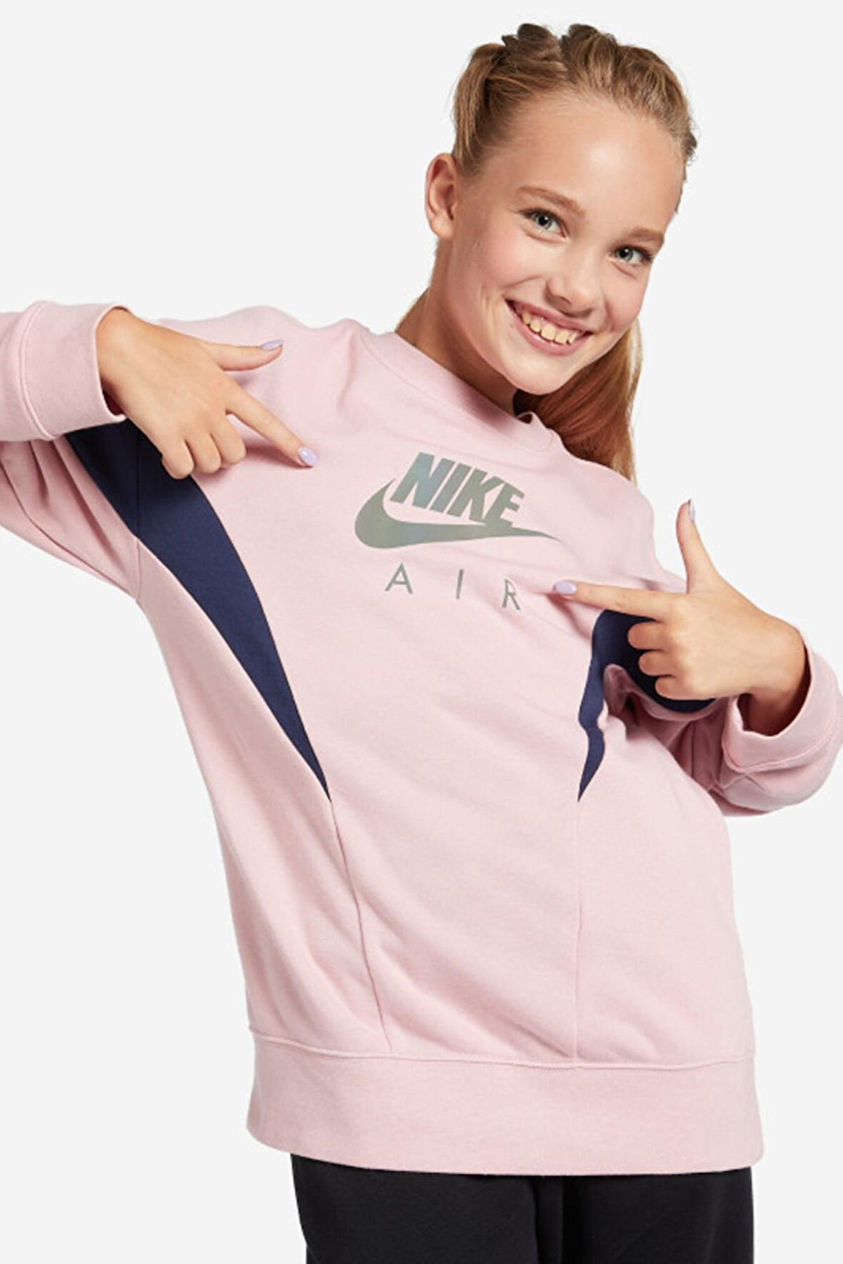 Nike Air French Terry Genç Çocuk Sweatshirt Pembe