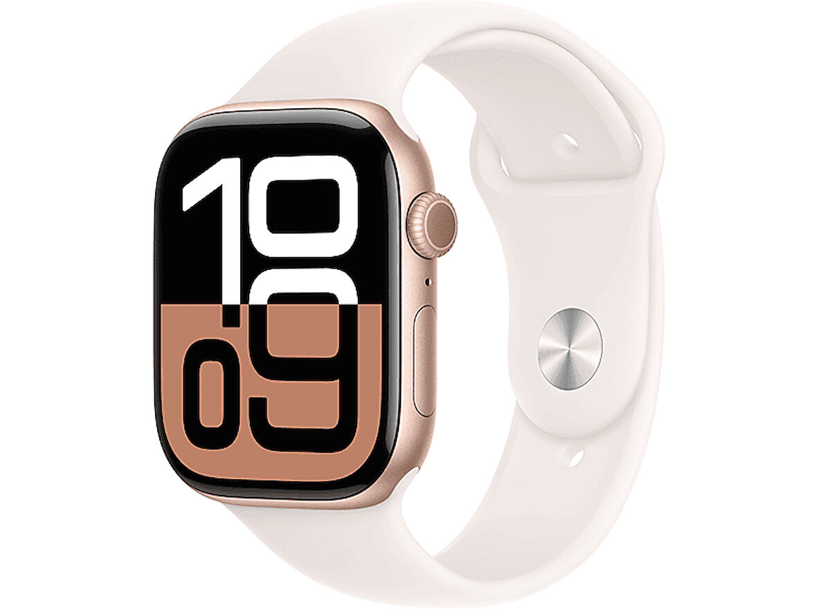 APPLE Watch Series 10 GPS 46mm Rose Gold Aluminium Case with Light Blush Sport Band - M/L