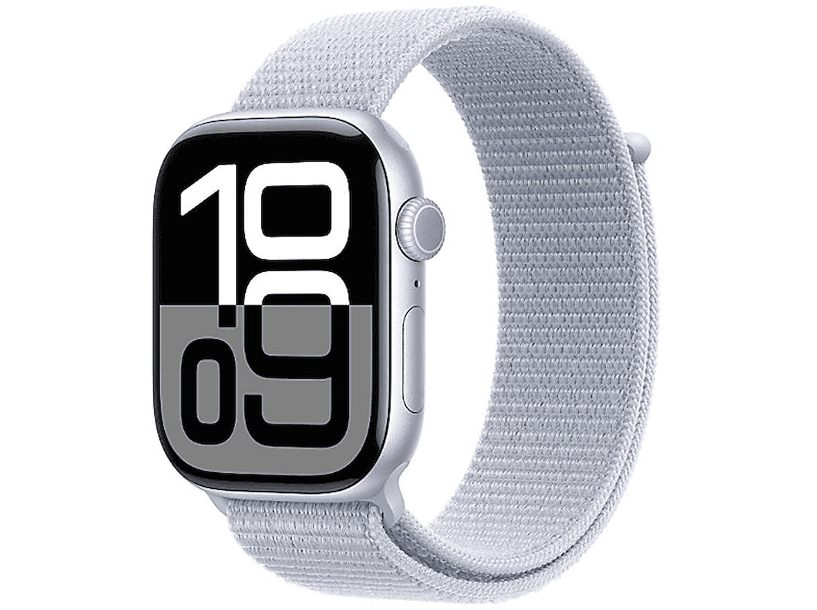 APPLE Watch Series 10 GPS + Cellular 42mm Silver Aluminium Case with Blue Cloud Sport Loop