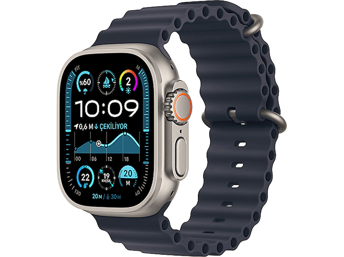 APPLE Watch Ultra 2 GPS + Cellular 2024 49mm Natural Titanium Case with Navy Ocean Band