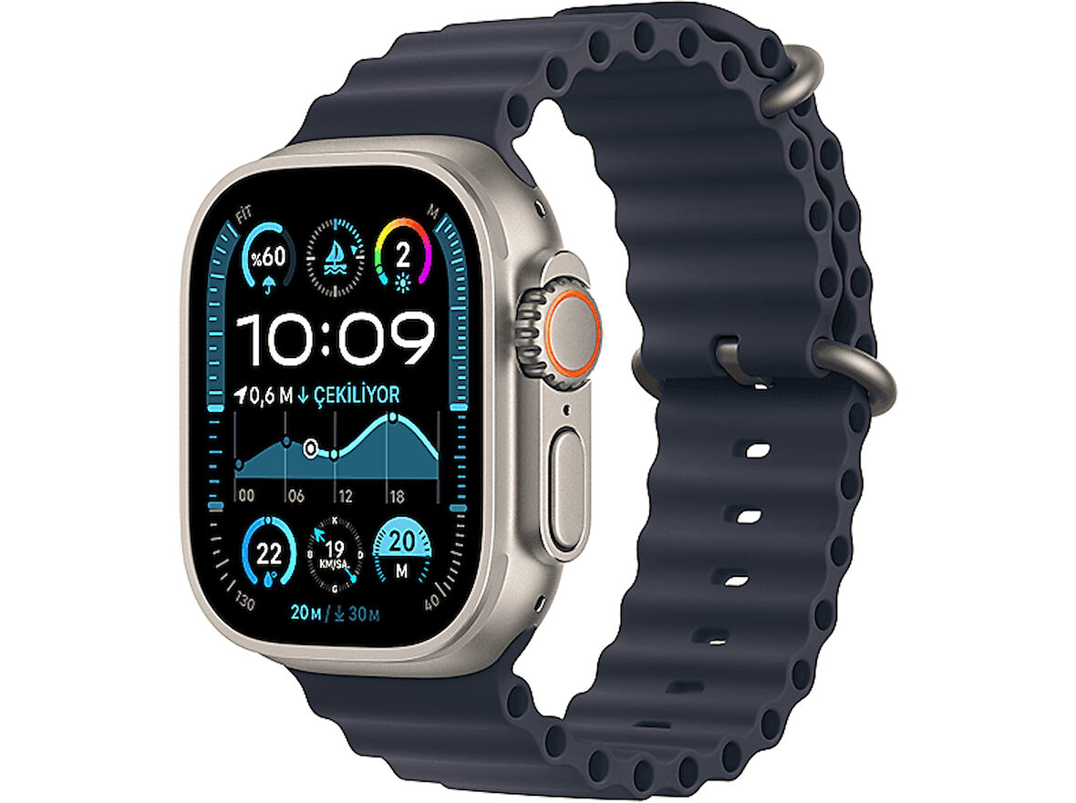 APPLE 49mm Navy Ocean Band Saat Kordonu Natural Titanium Finish