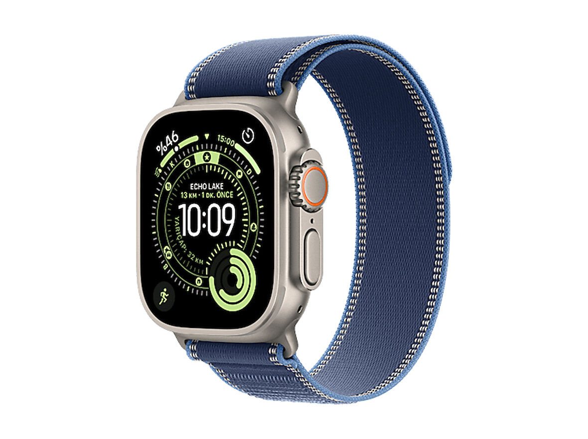 APPLE Watch Ultra 3 GPS + Cellular 49mm Natural Titanium Case with Blue/Bright Blue Trail Loop - S/M   MEWR4TU/A