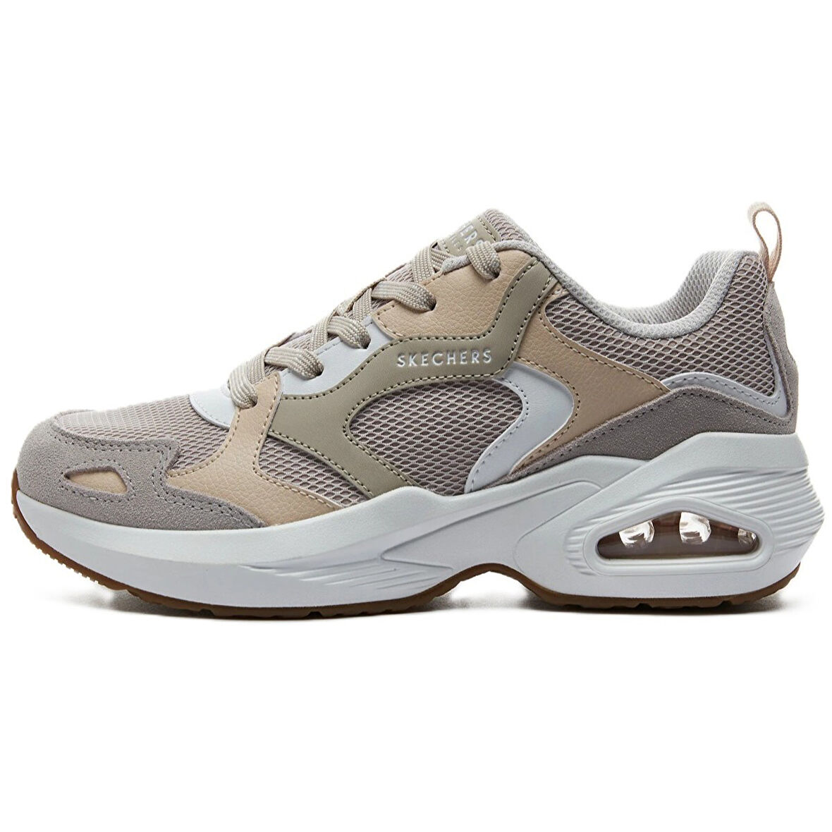 Skechers M-Uno Memory Foam Leather Womens Sneaker Hakikİ Deri Hafızalı Taban Kadın Günlük Spor Ayakkabı Bej