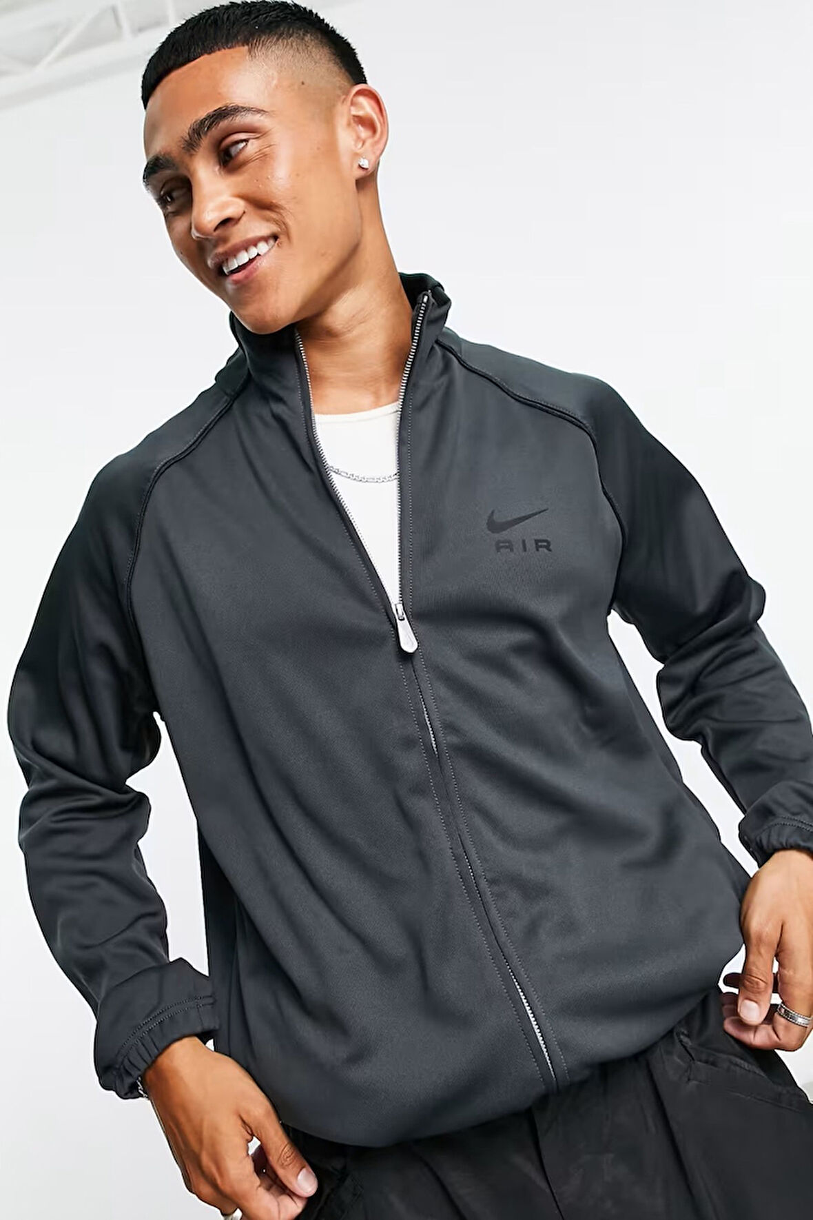 Nike Sportswear Air Polyknit Zip-Up Jacket Erkek Spor Ceket Antrasit
