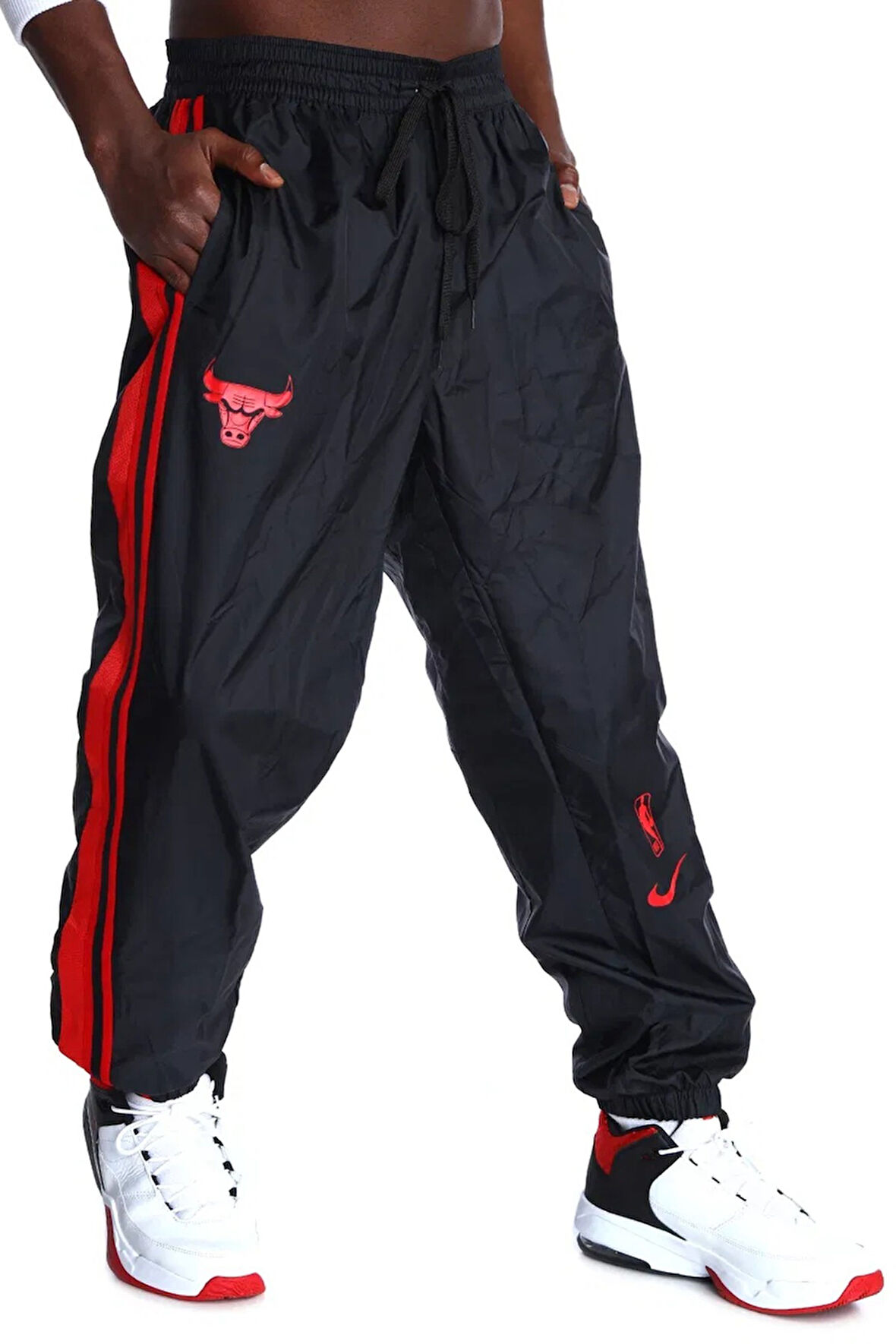 Nike Chicago Bulls NBA Erkek Siyah Dokuma Basketbol Eşofman Altı Siyah