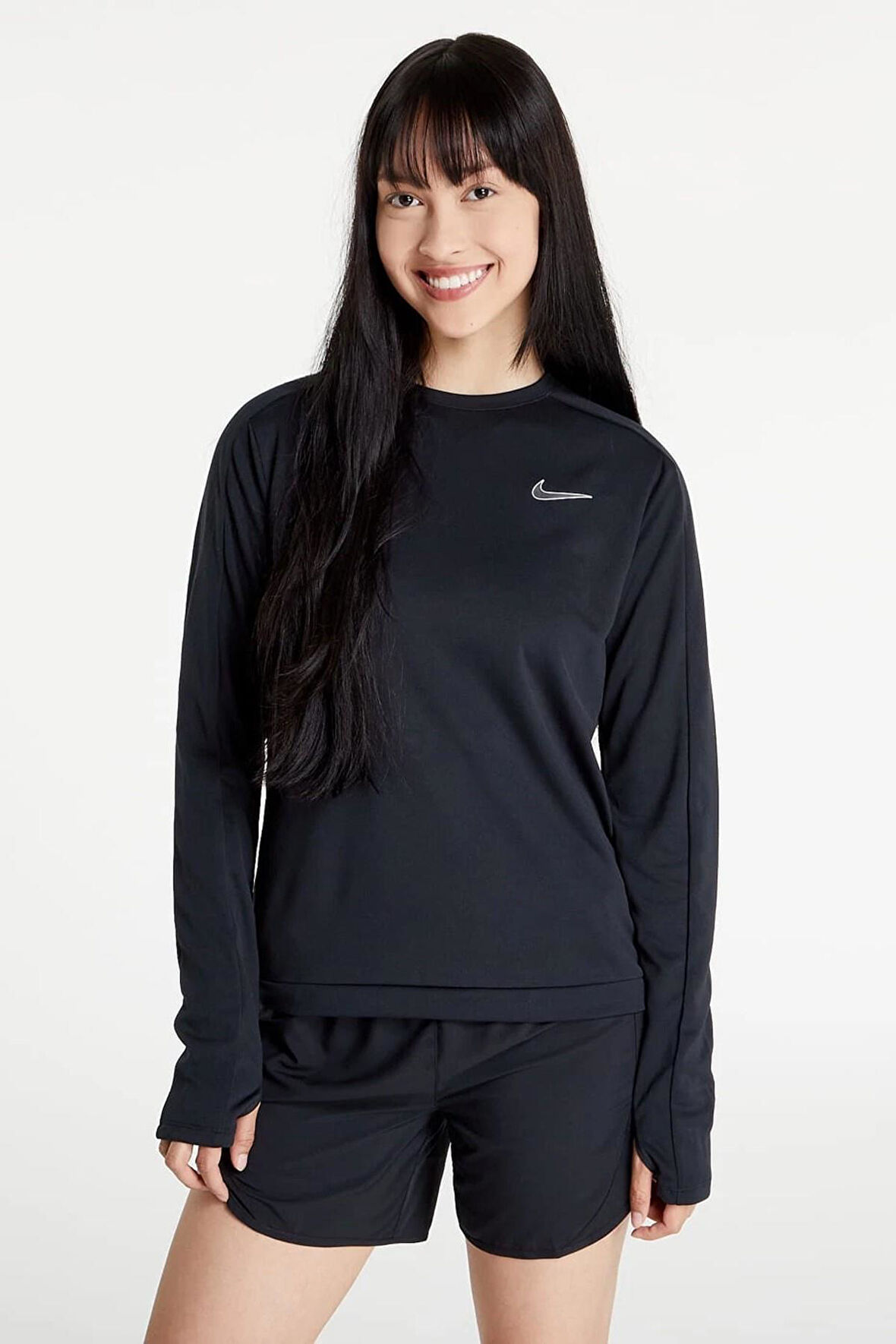 Nike Dri Fit Swoosh Run Pacer Midlayer Kadın Sweatshirt Siyah