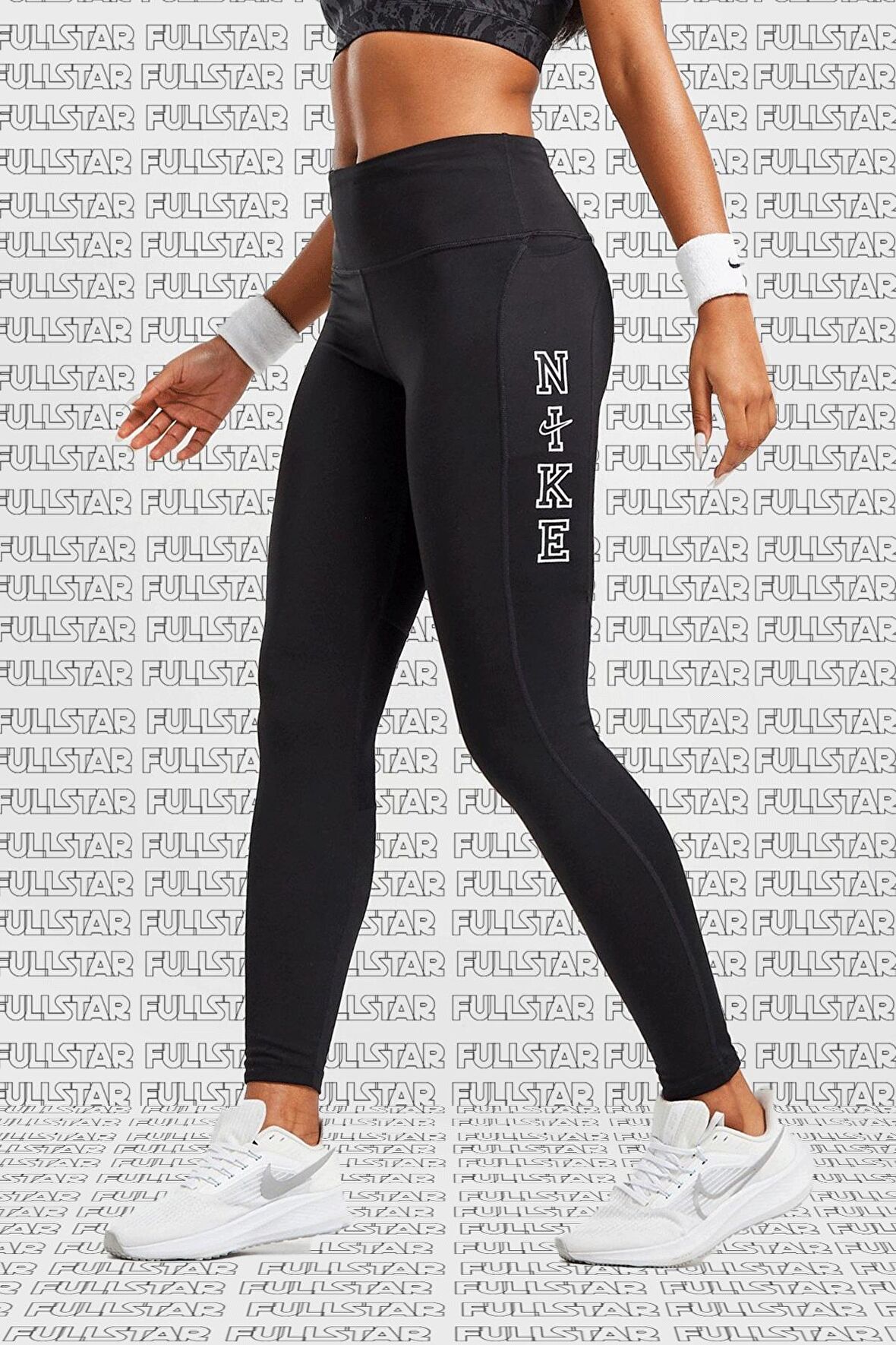 Nike Epic Fast Running Leggings Graphic Baskılı Çok Cepli Toparlayıcı Tayt Siyah