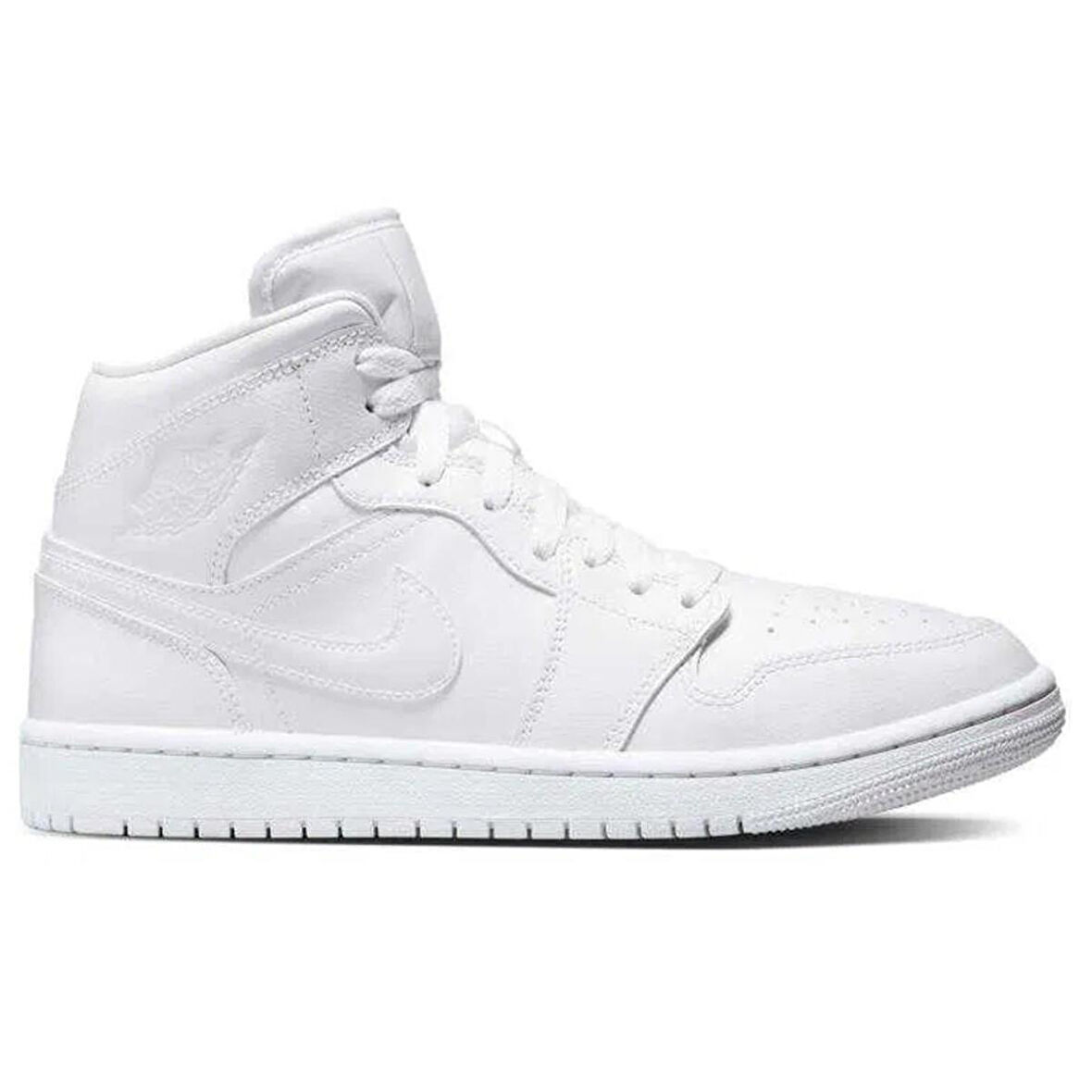 Nike Air Jordan 1 Mid Unisex Leather Sneaker Hakiki Deri Bilekli Günlük Spor Ayakkabı Beyaz
