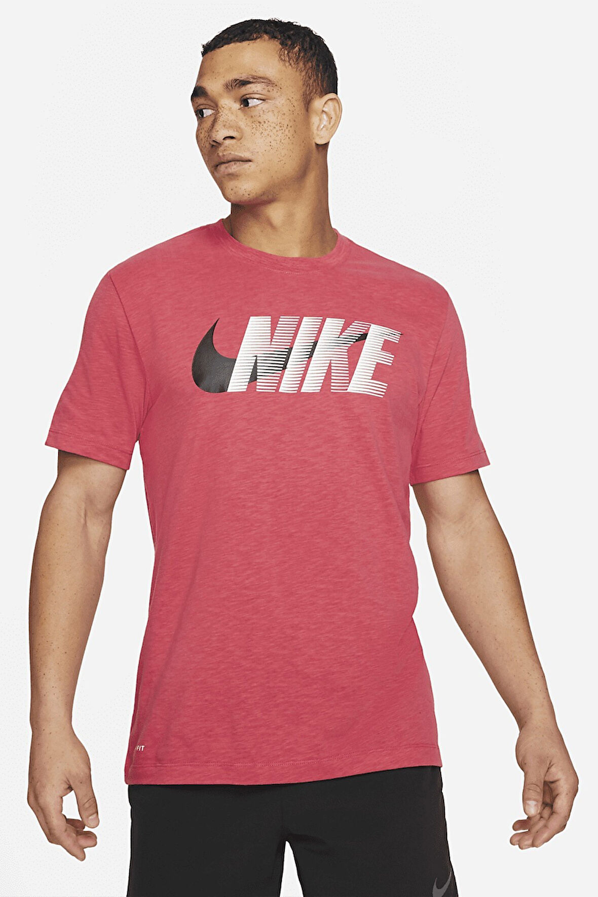 Nike Sportwear Büyük Çift Logolu Kısa Kollu Kırmızı Tişört