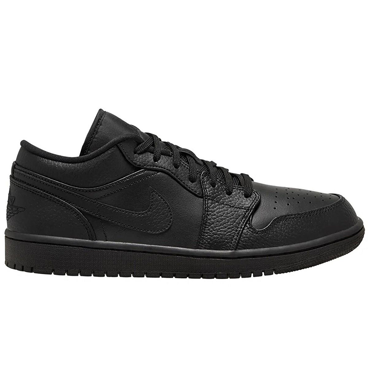 Nike Air Jordan 1 Low Leather Sneaker Hakiki Deri Erkek Günlük Spor Ayakkabı Siyah