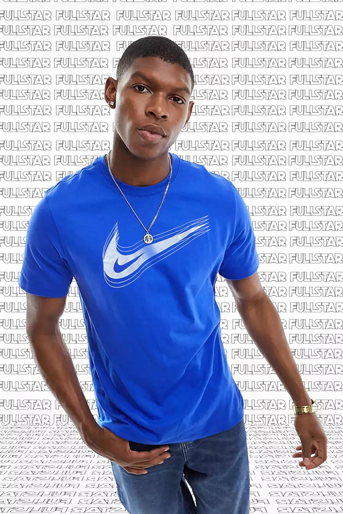 Nike Sportswear Swoosh Mavi Erkek Tişörtü