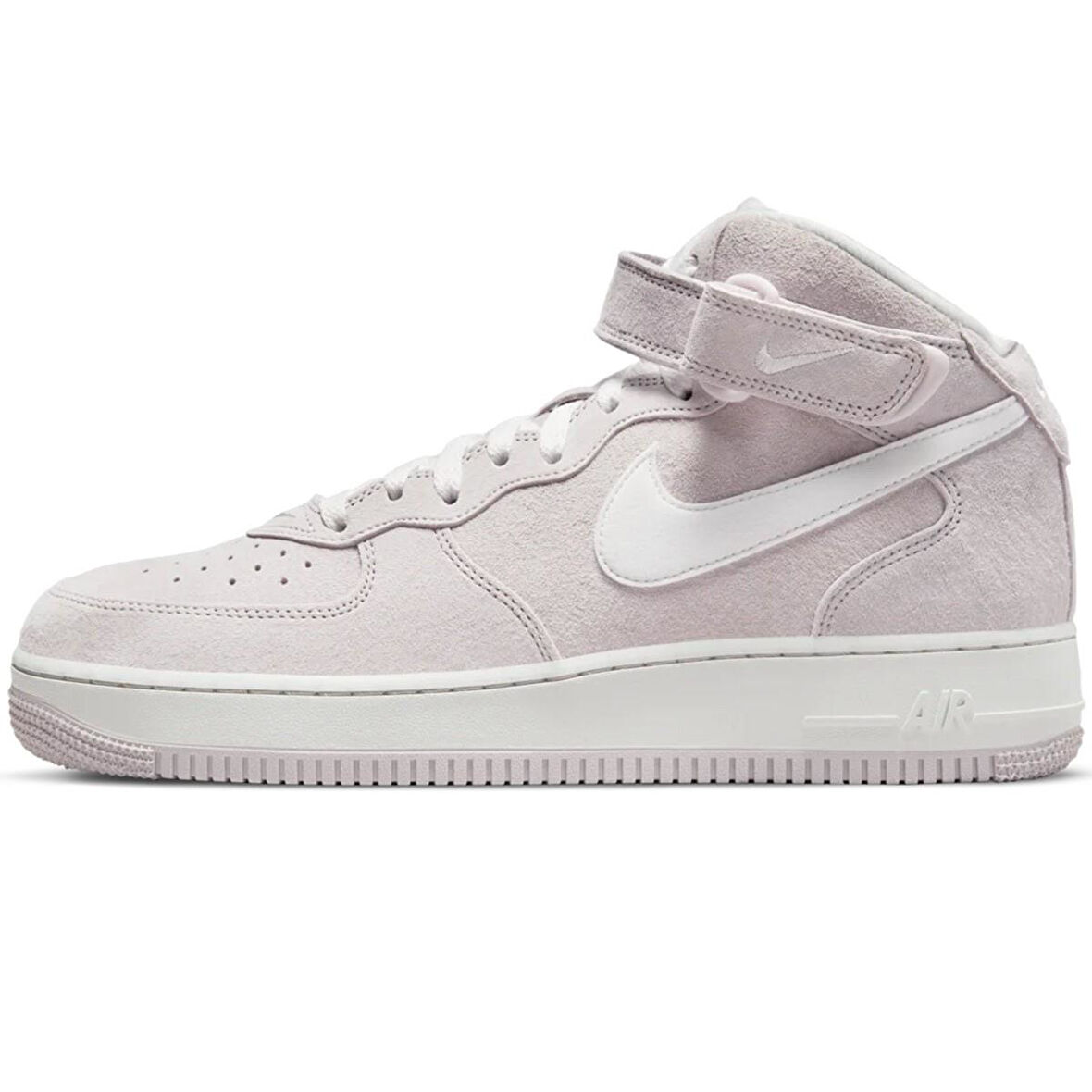 Nike Air Force 1 '07 Mid QS Leather Unisex Sneaker Hakiki Deri Yüksek Bilek Günlük Spor Ayakkabı Beyaz Pembe