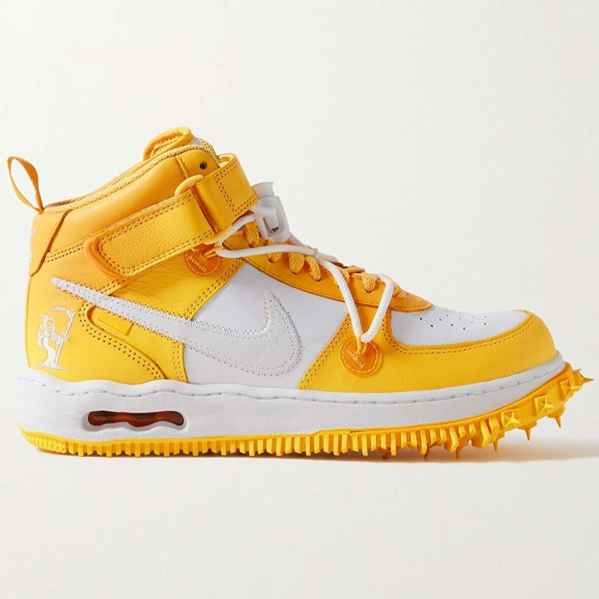 Nike Air Force 1 Mid Off-White SP AF1 Special Series Unisex Leather Sneaker Özel Seri Hakiki Deri Unisex Günlük Spor Ayakkabı Sarı