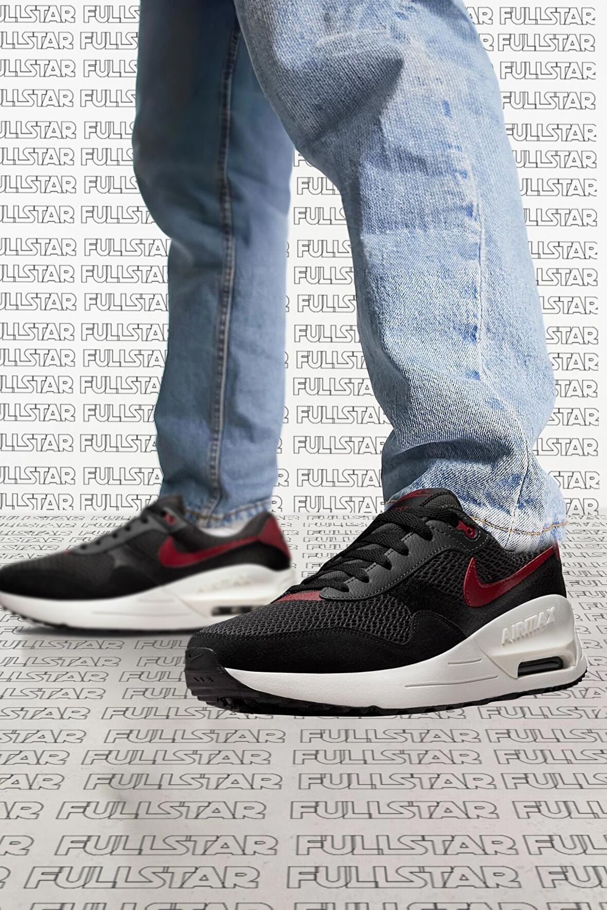 Nike Air Max Systm Leather Mens Sneaker Hakiki Deri Erkek Siyah Spor Ayakkabı